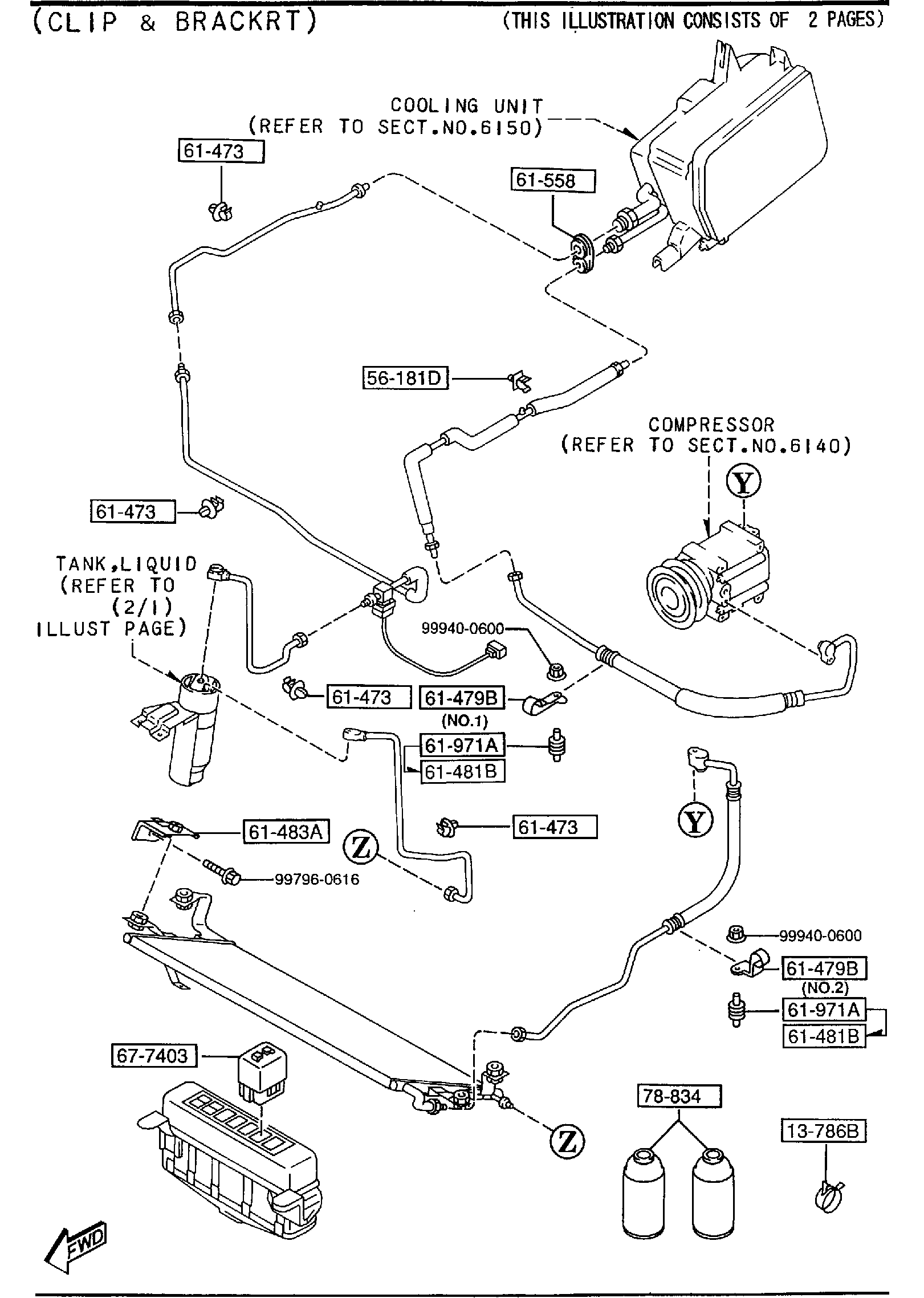 Diagram AIR CONDITIONER (JAPAN MAKE) for your 1997 Mazda Millenia   