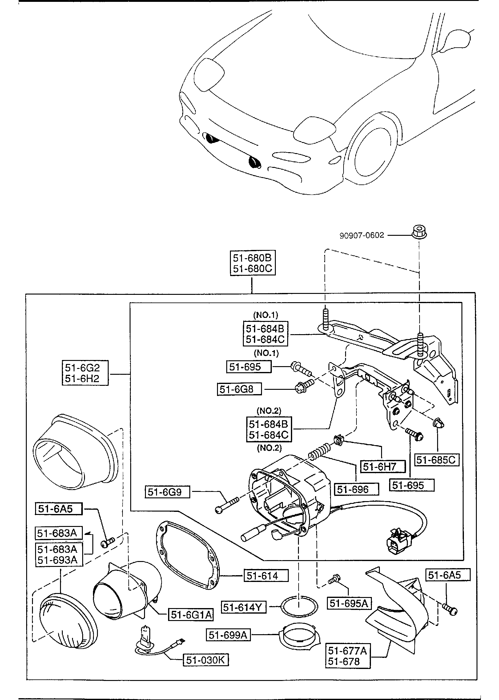Diagram FRONT COMBINATION LAMPS for your 2007 Mazda B2300   