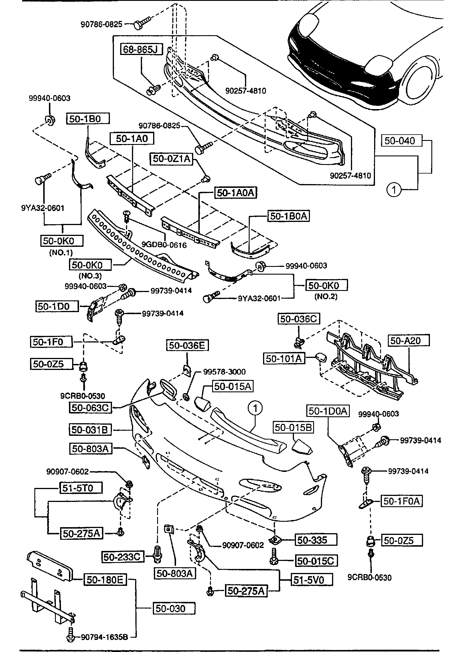 Diagram FRONT BUMPER for your 1995 Mazda RX-7   
