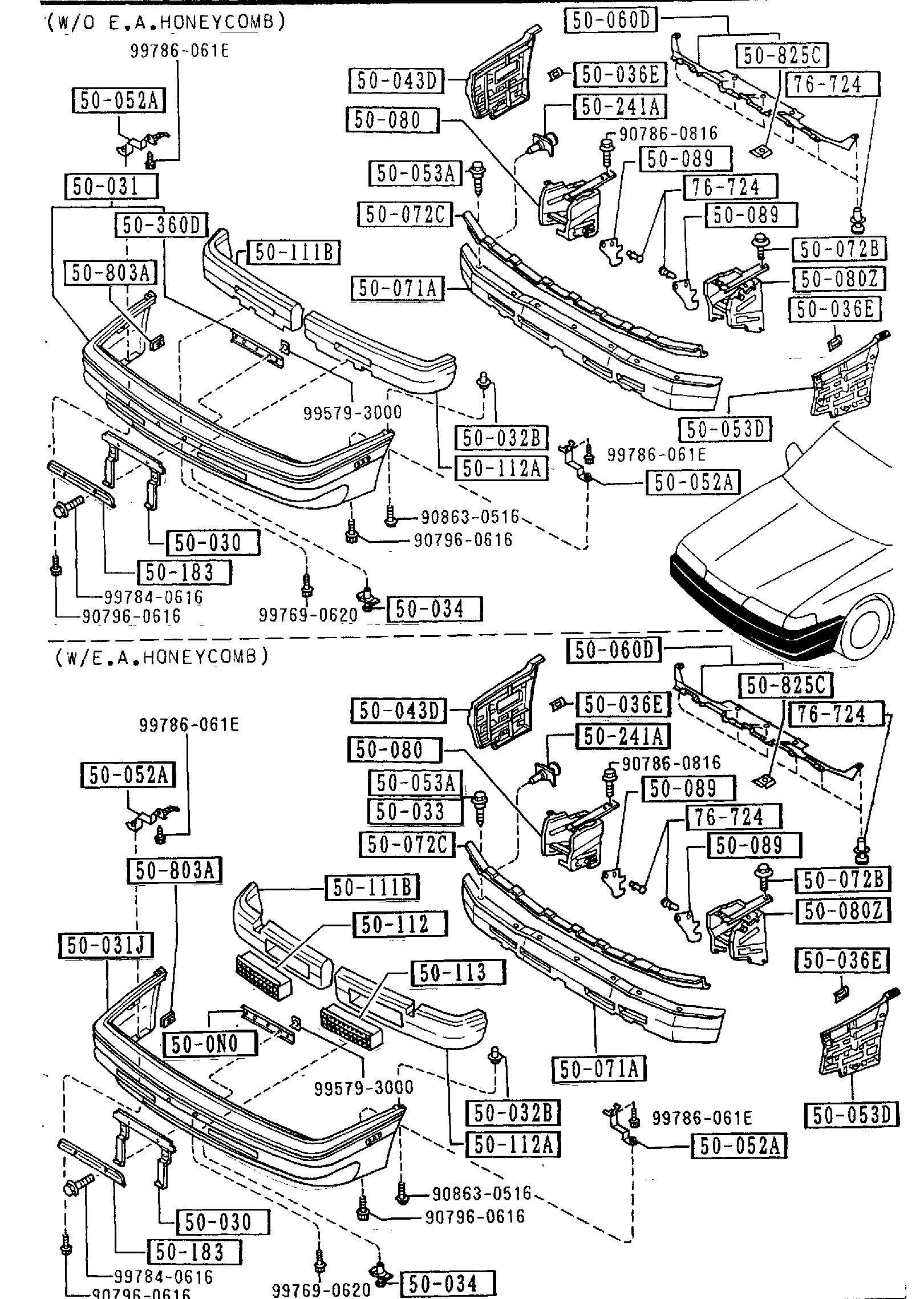 Diagram FRONT BUMPER (MX-6) for your 1995 Mazda B4000   