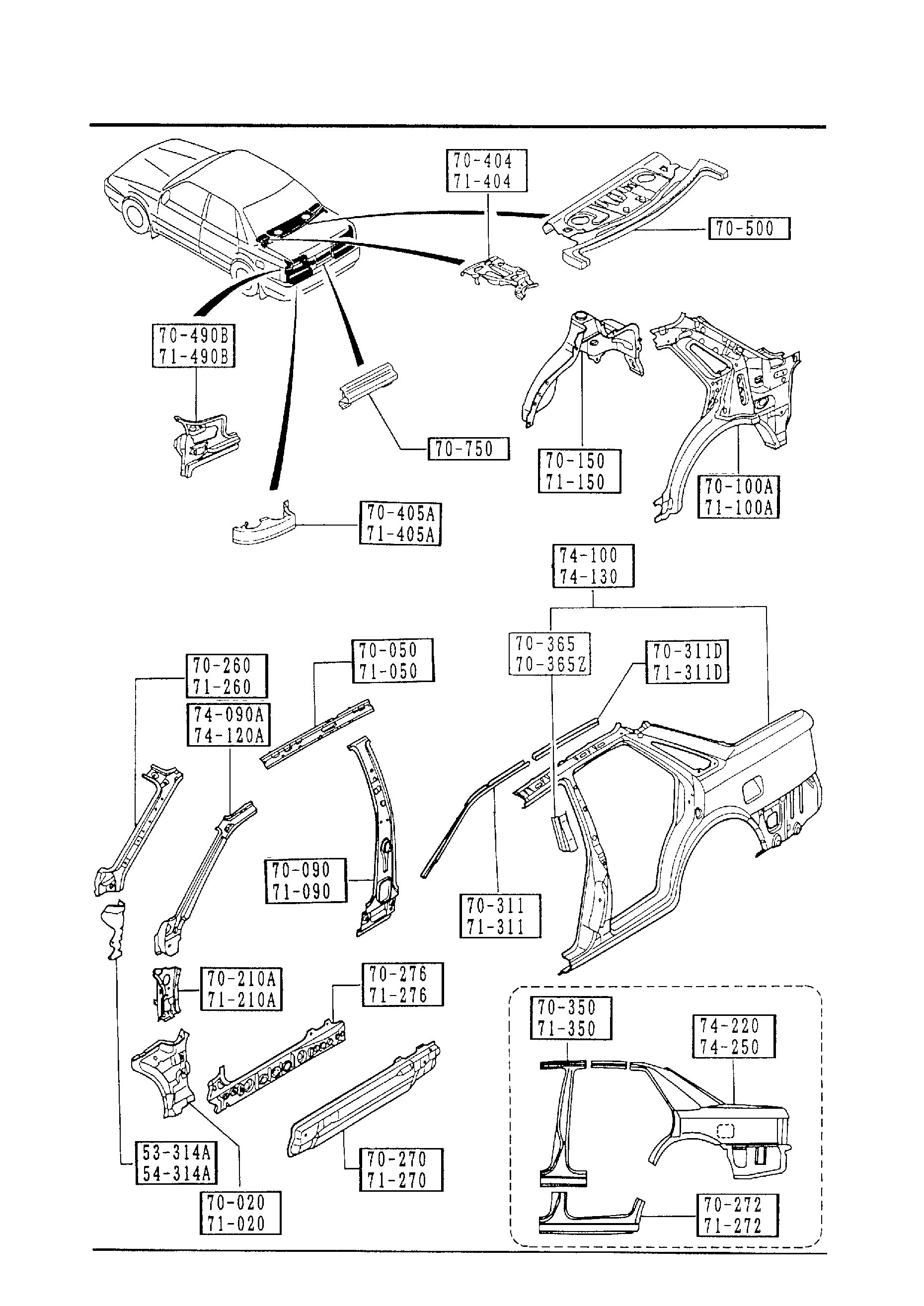 Full size assembly image of SIDE PANELS (626)(4-DOOR) (1/1)