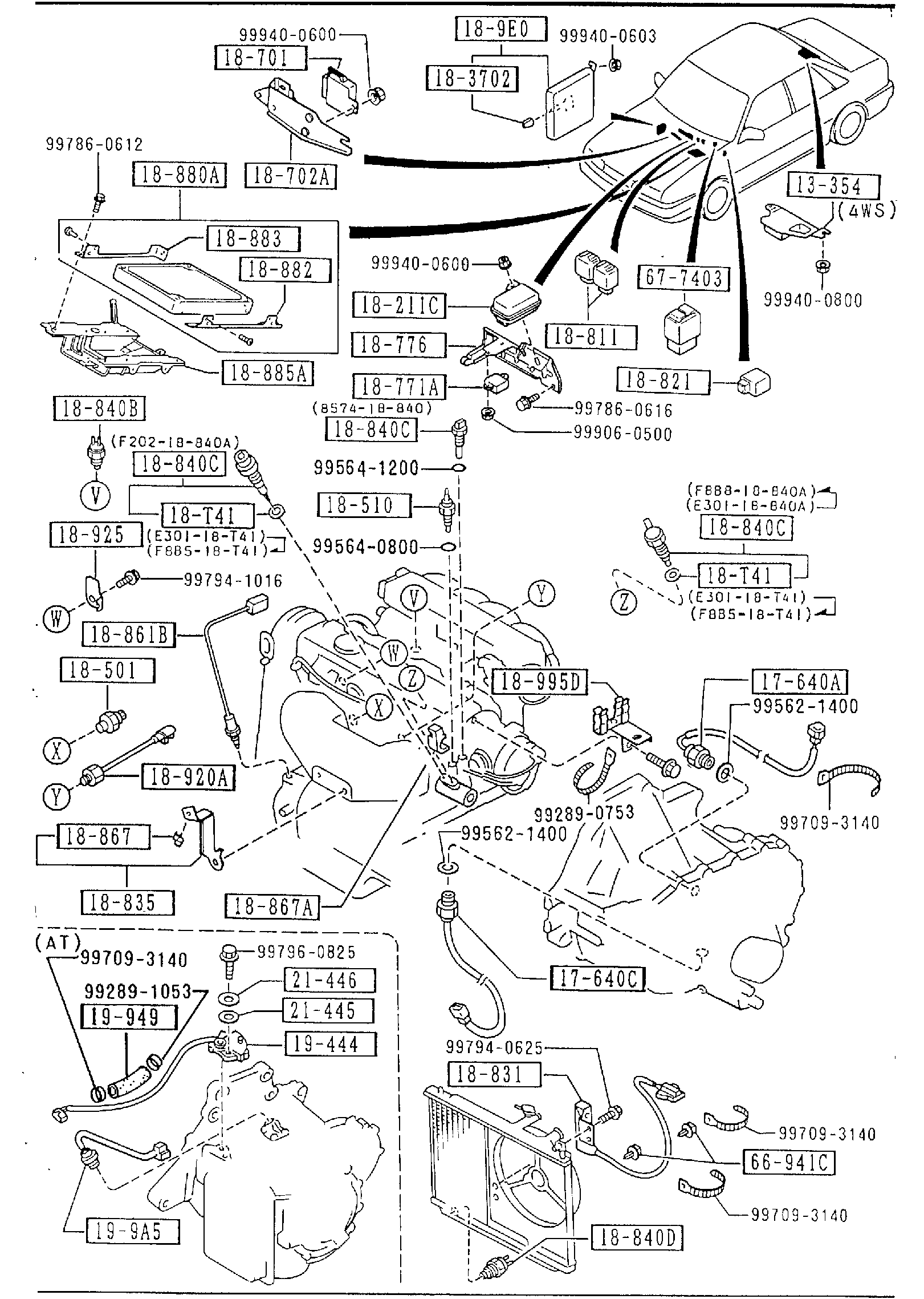 Diagram ENGINE SWITCHES & RELAYS (TURBO) for your 2008 Mazda Mazda3  HATCHBACK BASE 