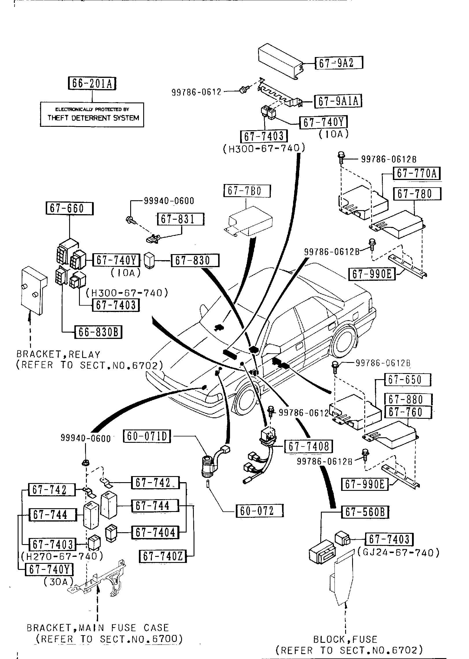 Full size assembly image of BODY RELAYS & UNIT (626)(4-DOOR) (1/1)