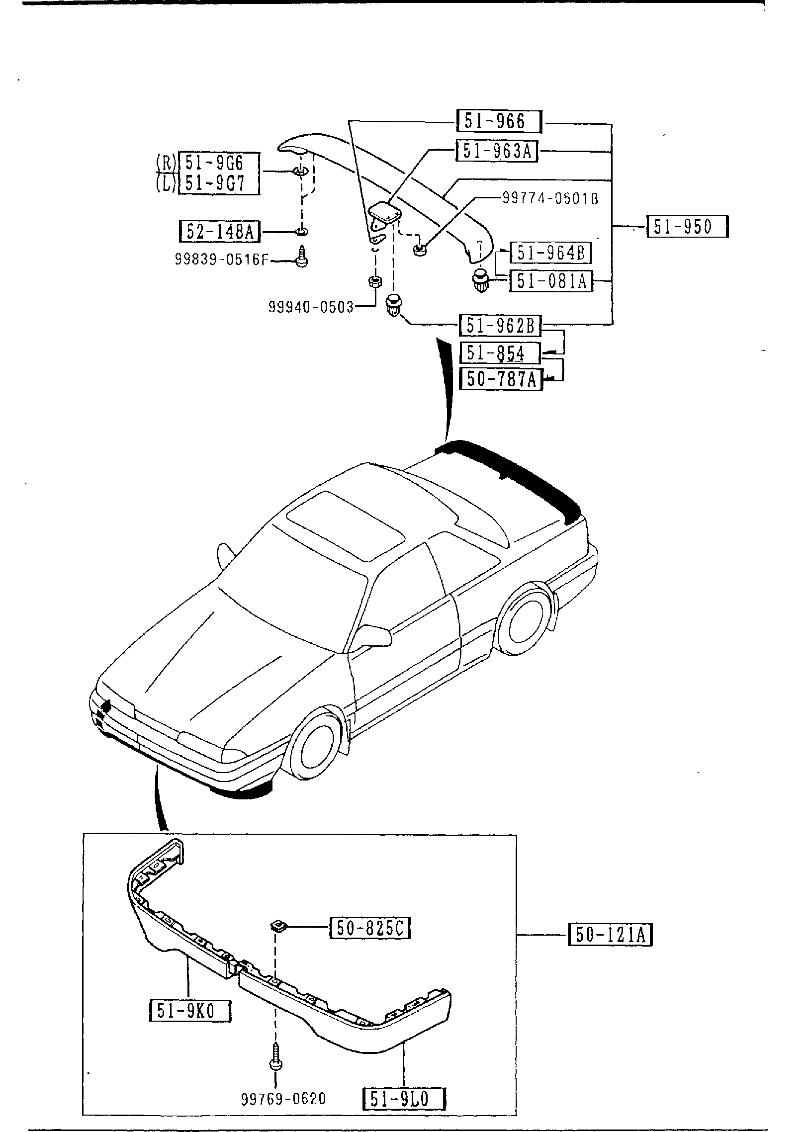 Diagram SPOILERS & RELATED PARTS for your 2010 Mazda Mazda5 2.3L MT SPORT WAGON 
