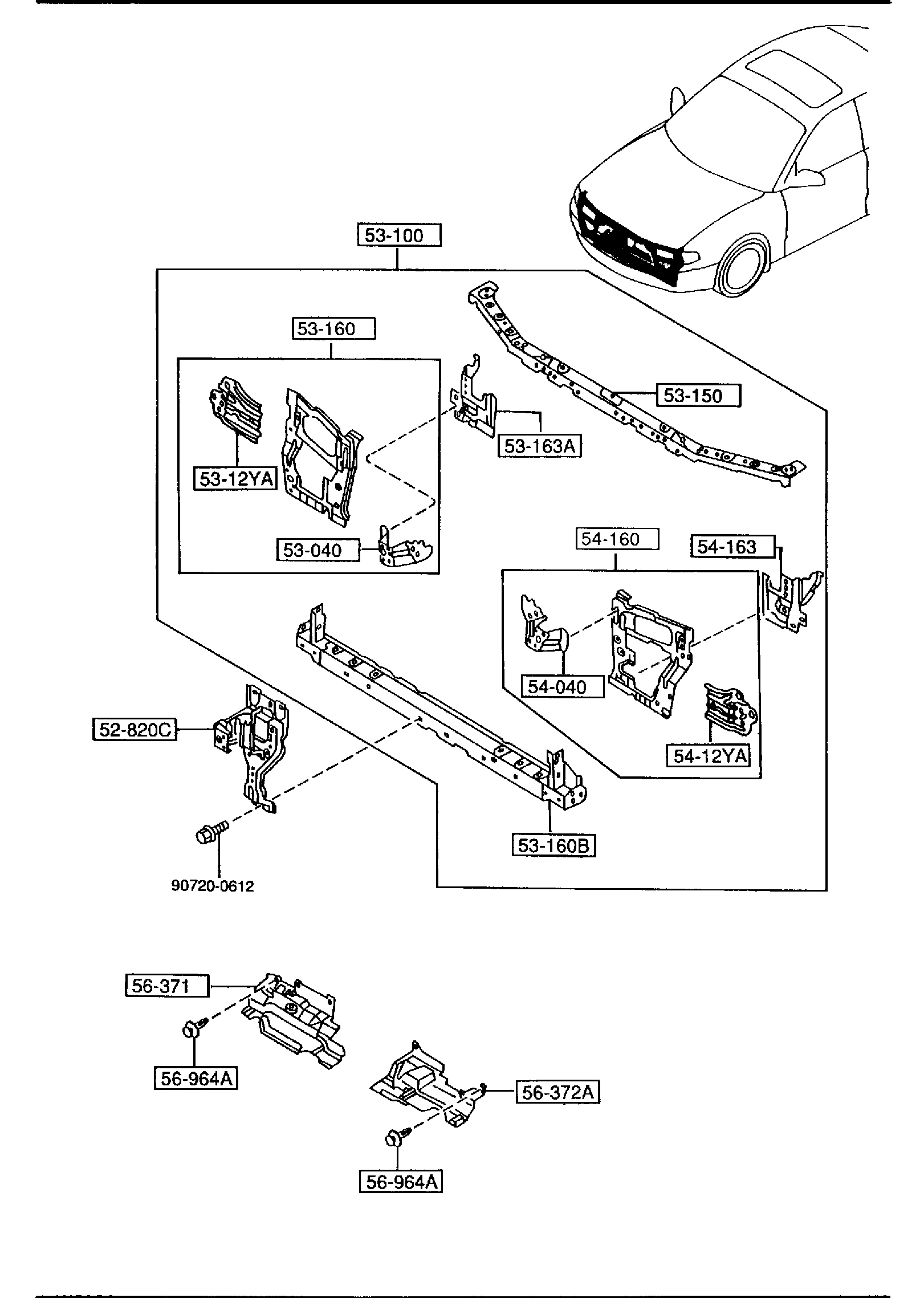 Diagram FRONT PANELS for your 2008 Mazda Mazda3   