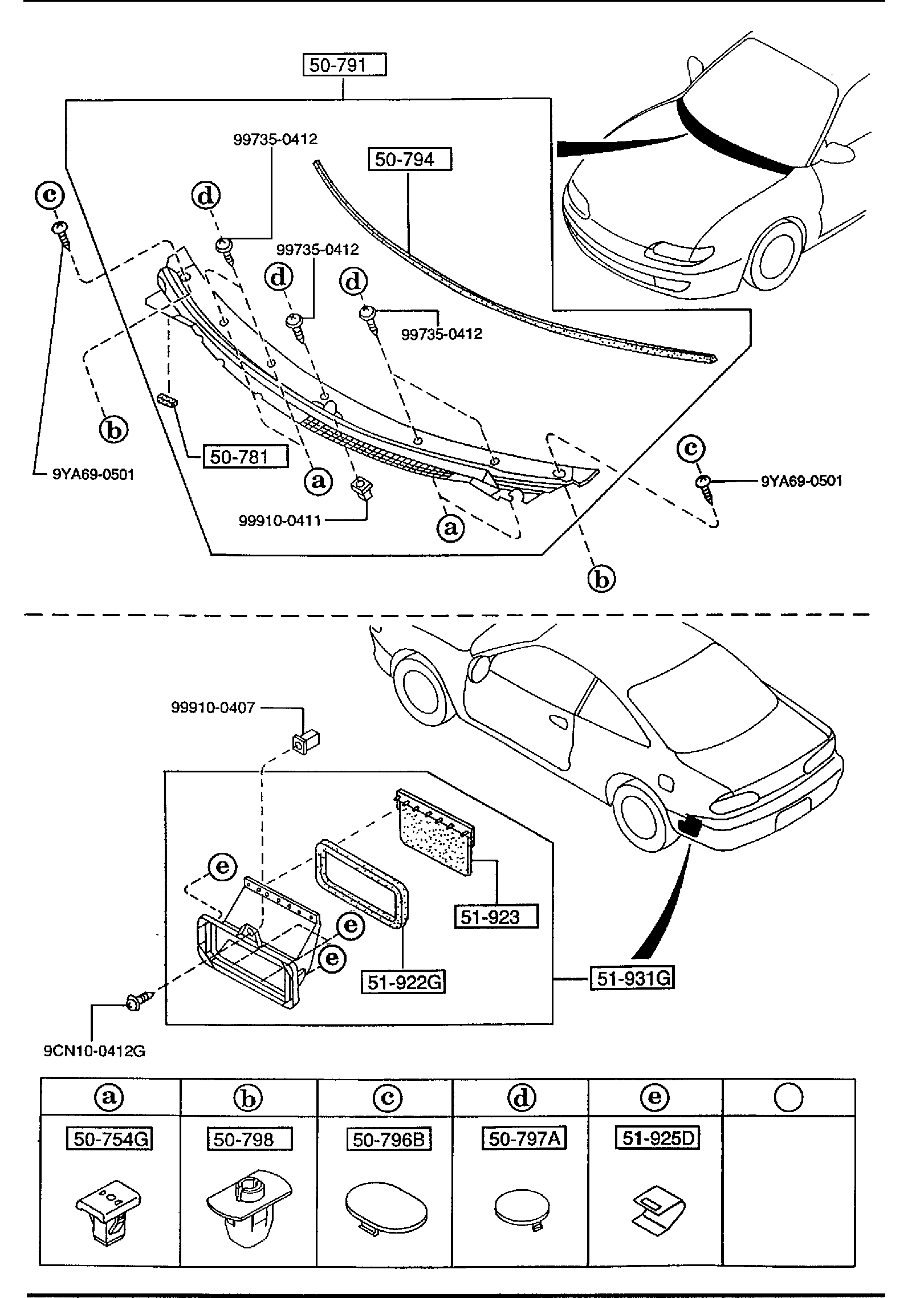 Diagram COWL & EXTRACTOR GRILLES for your 2025 Mazda CX-90   