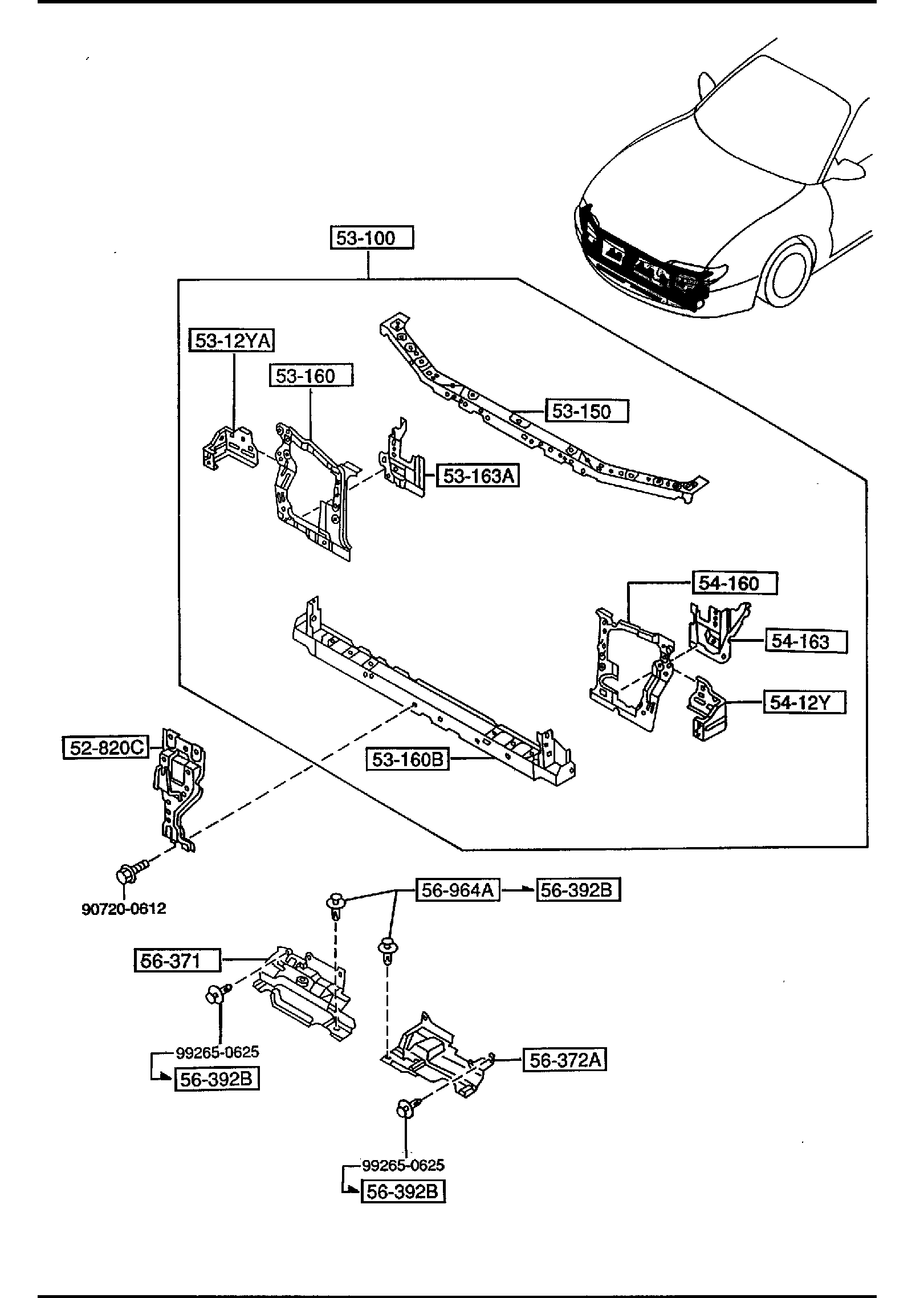 Diagram FRONT PANELS for your 2014 Mazda Mazda2   