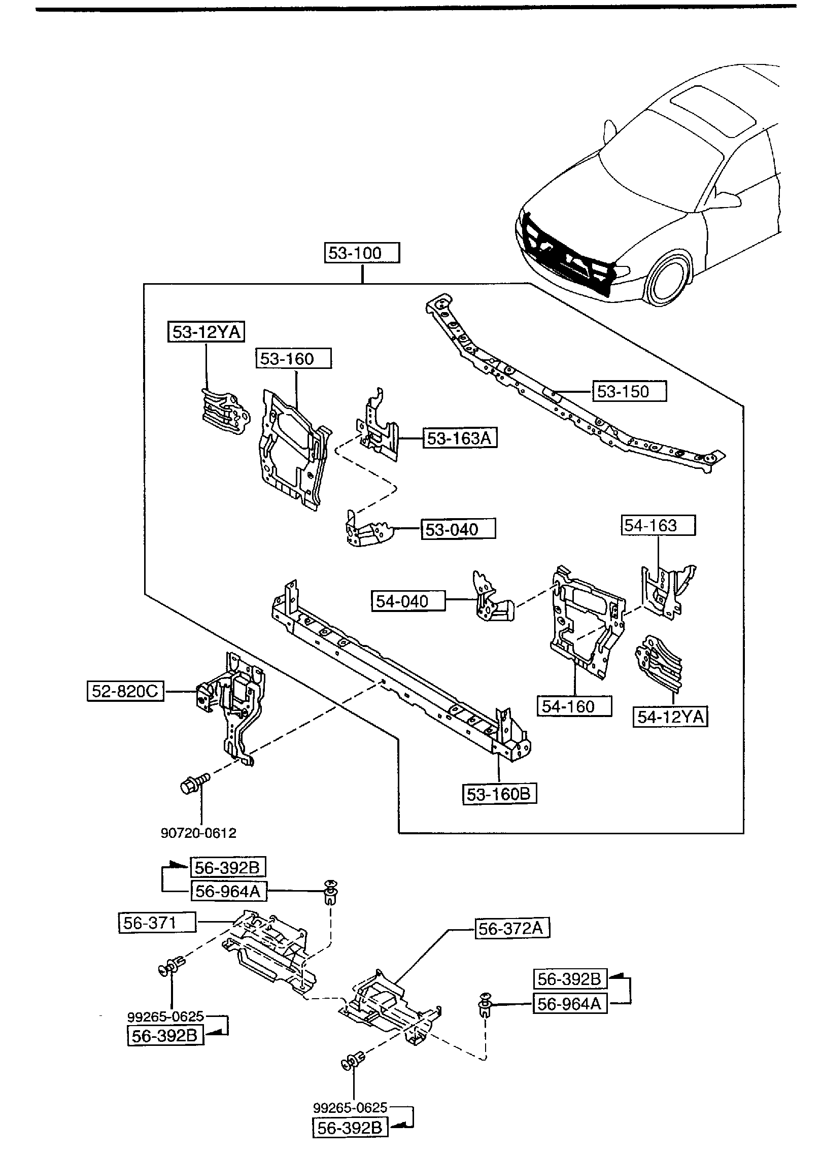 Diagram FRONT PANELS for your 2008 Mazda Mazda3   