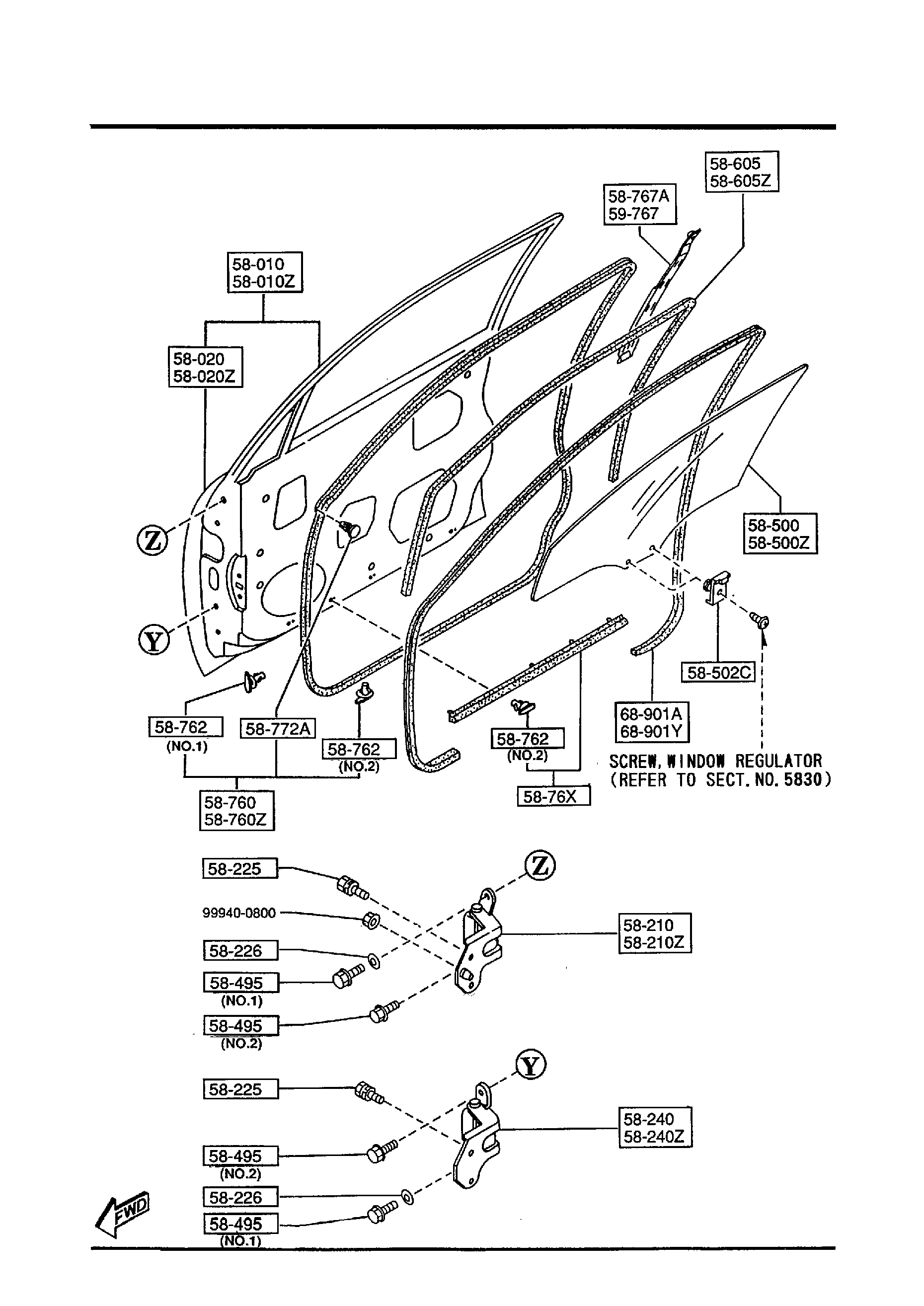 Diagram FRONT DOORS for your 2007 Mazda B4000   