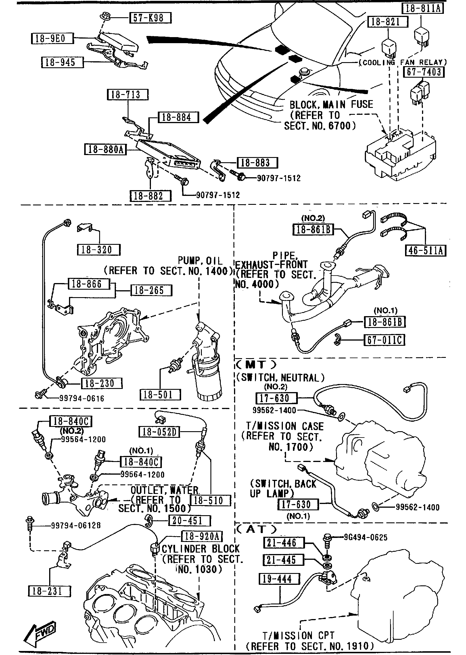 Diagram ENGINE SWITCHES & RELAYS (2500CC) for your 2008 Mazda Mazda3  HATCHBACK BASE 