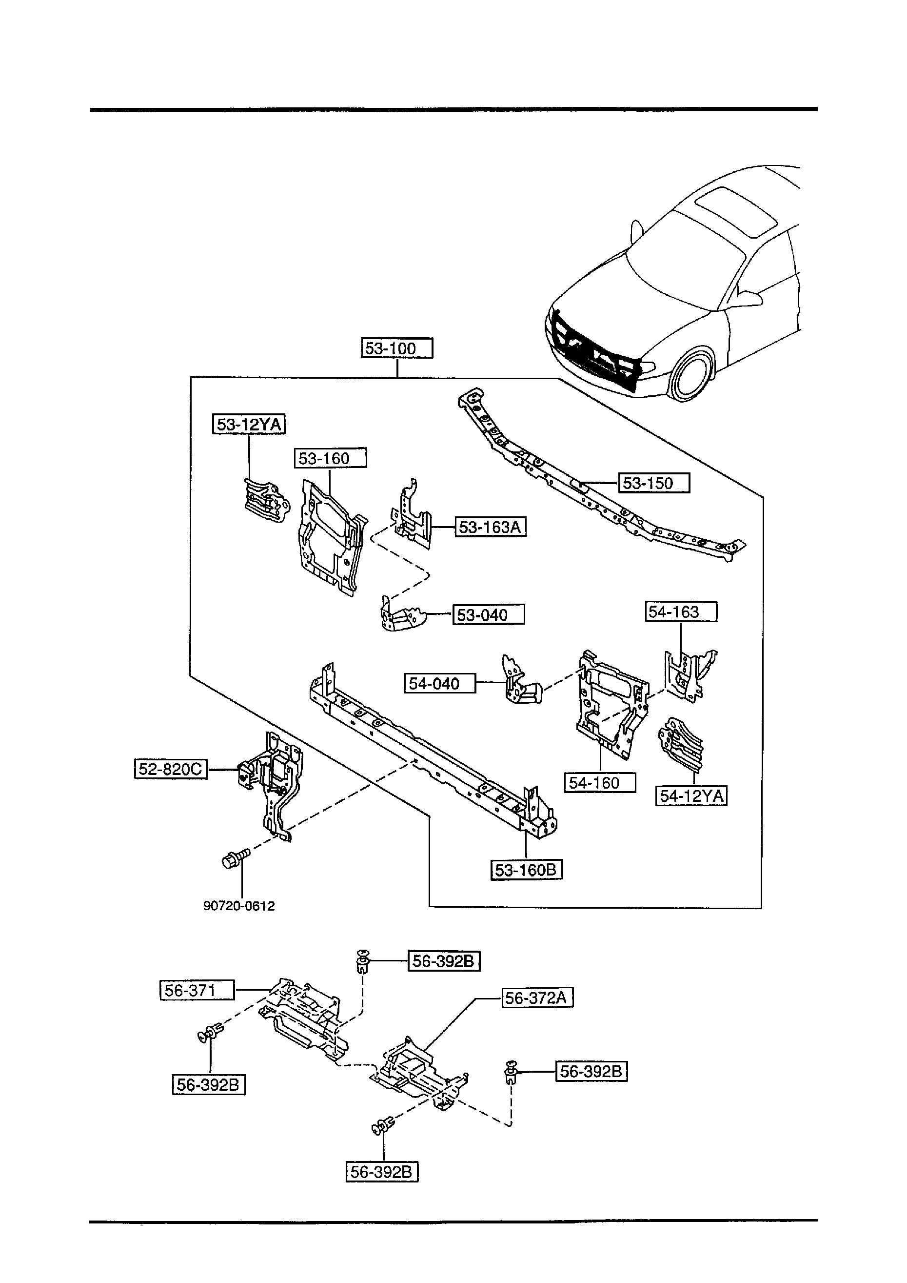 Diagram FRONT PANELS for your 2008 Mazda Mazda3   