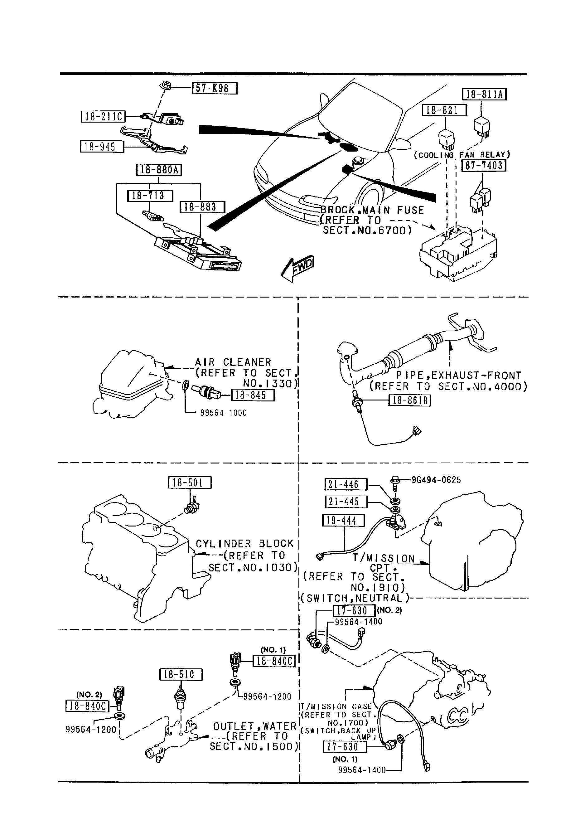 Diagram ENGINE SWITCHES & RELAYS (2000CC) for your 2008 Mazda Mazda3  HATCHBACK BASE 