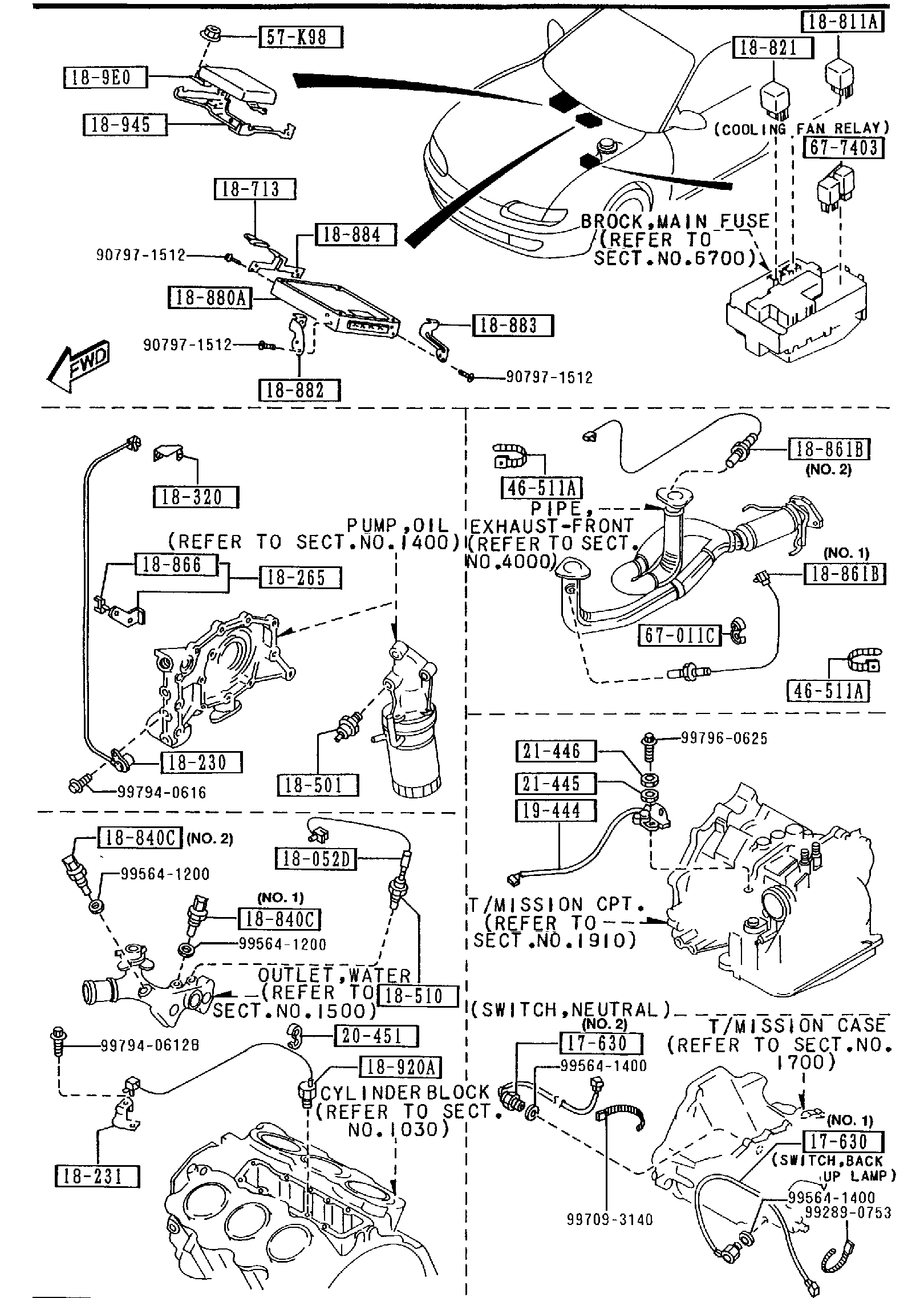 Diagram ENGINE SWITCHES & RELAYS (2500CC) for your 2008 Mazda Mazda3  HATCHBACK BASE 