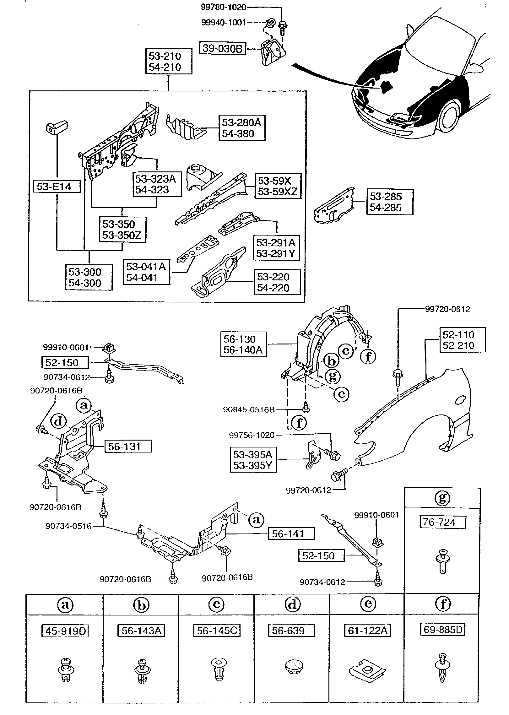 Diagram FENDER & WHEEL APRON PANELS for your 2007 Mazda B3000   
