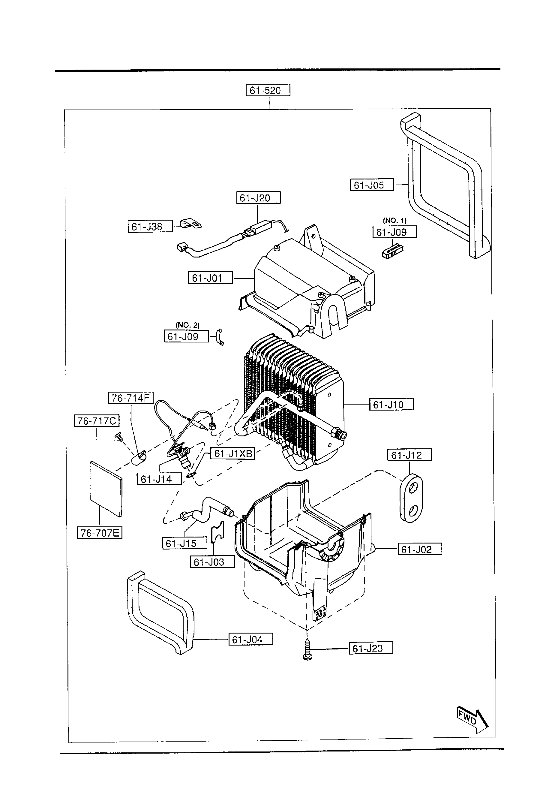 Diagram AIR CONDITIONING COOLING UNIT for your 1995 Mazda Millenia   