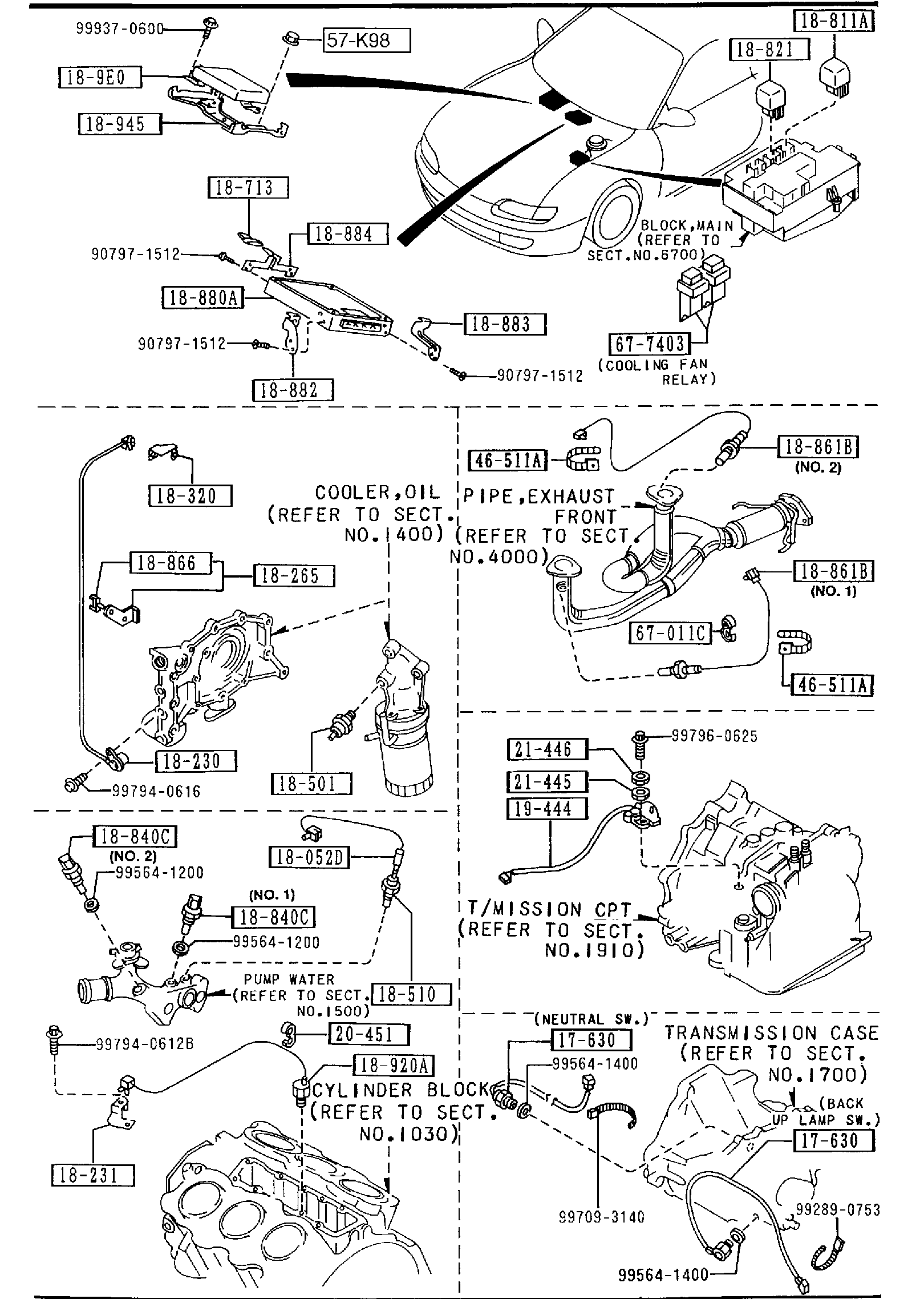 Diagram ENGINE SWITCHES & RELAYS (V6-CYLINDER) for your 2008 Mazda Mazda3  HATCHBACK BASE 