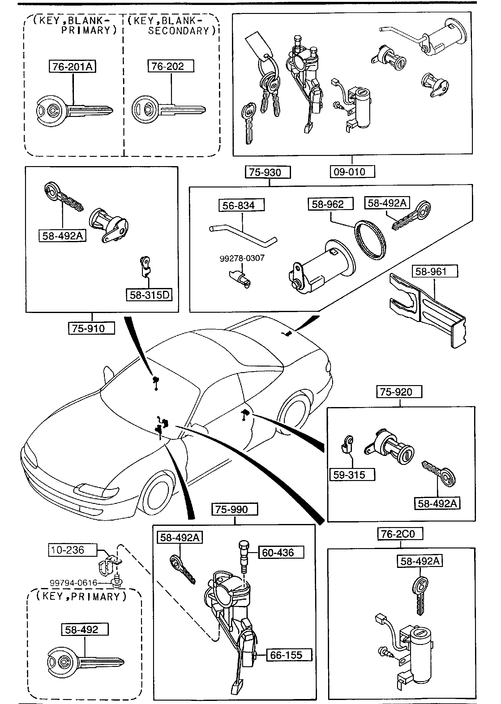 Diagram KEY SETS for your 2009 Mazda B2300   