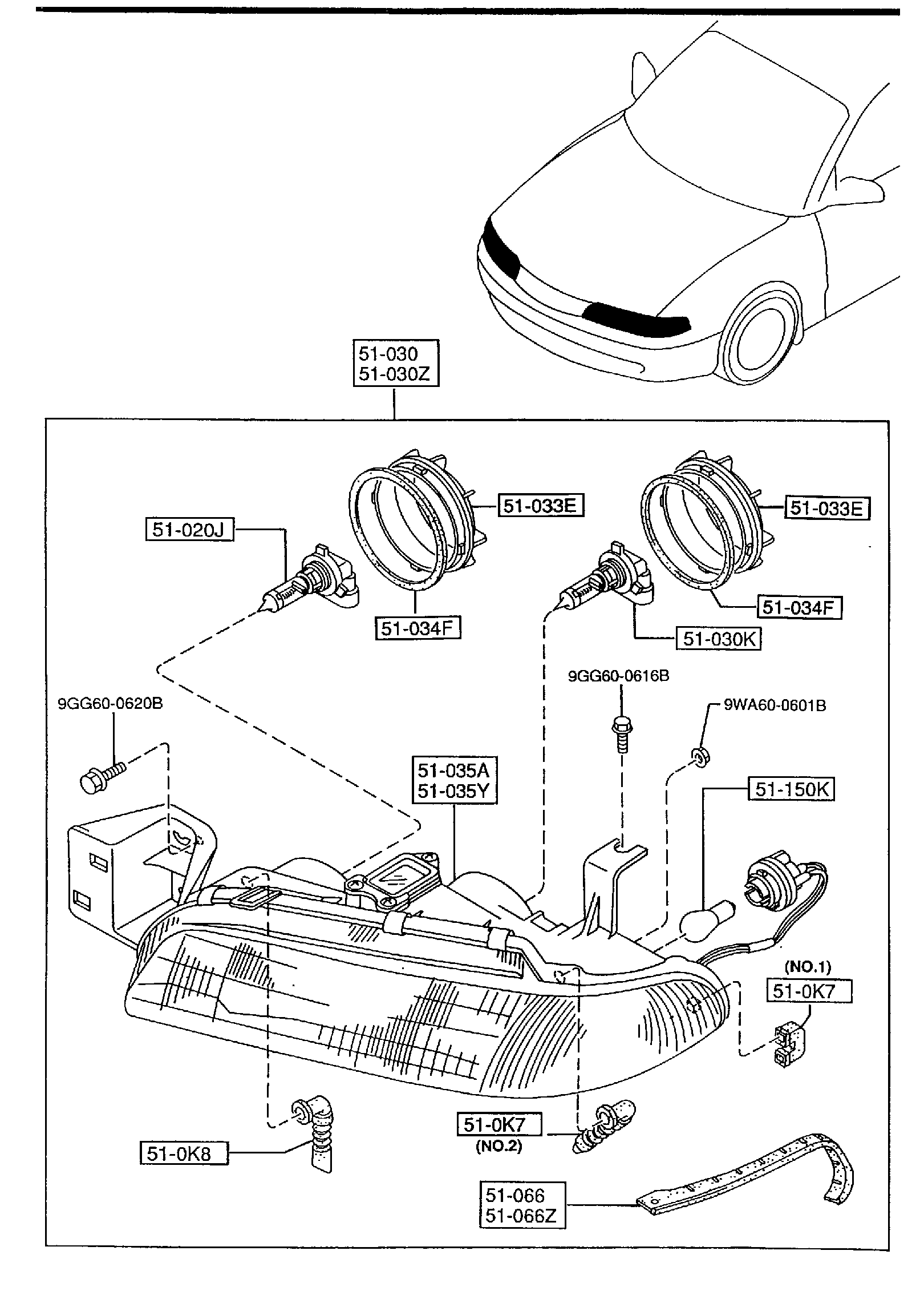 Diagram HEAD LAMPS for your 2002 Mazda Tribute   