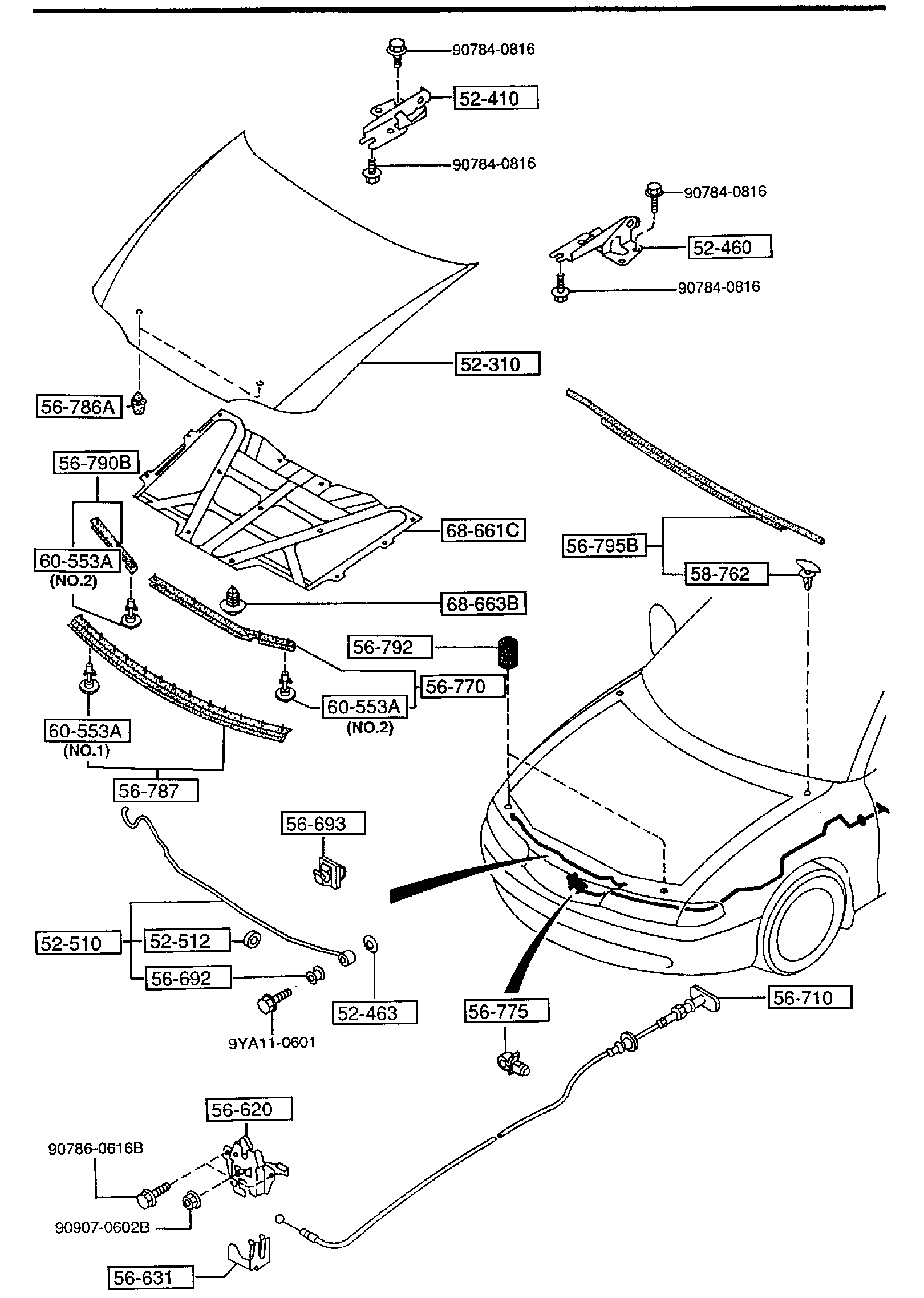 Diagram BONNET for your 2010 Mazda Mazda5   