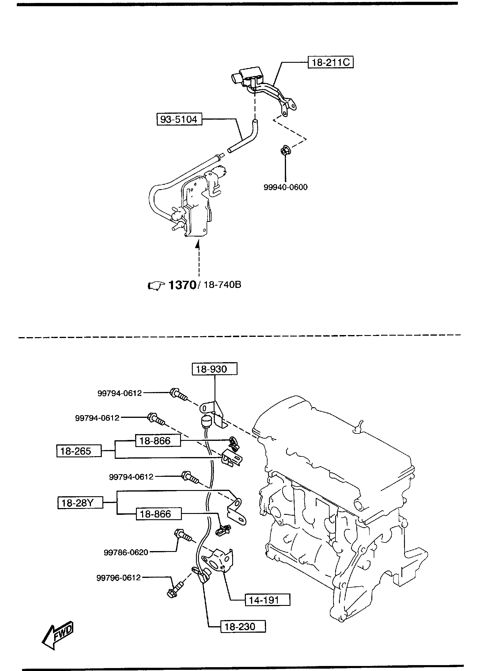 Diagram ENGINE SWITCHES & RELAYS (2000CC) for your Mazda