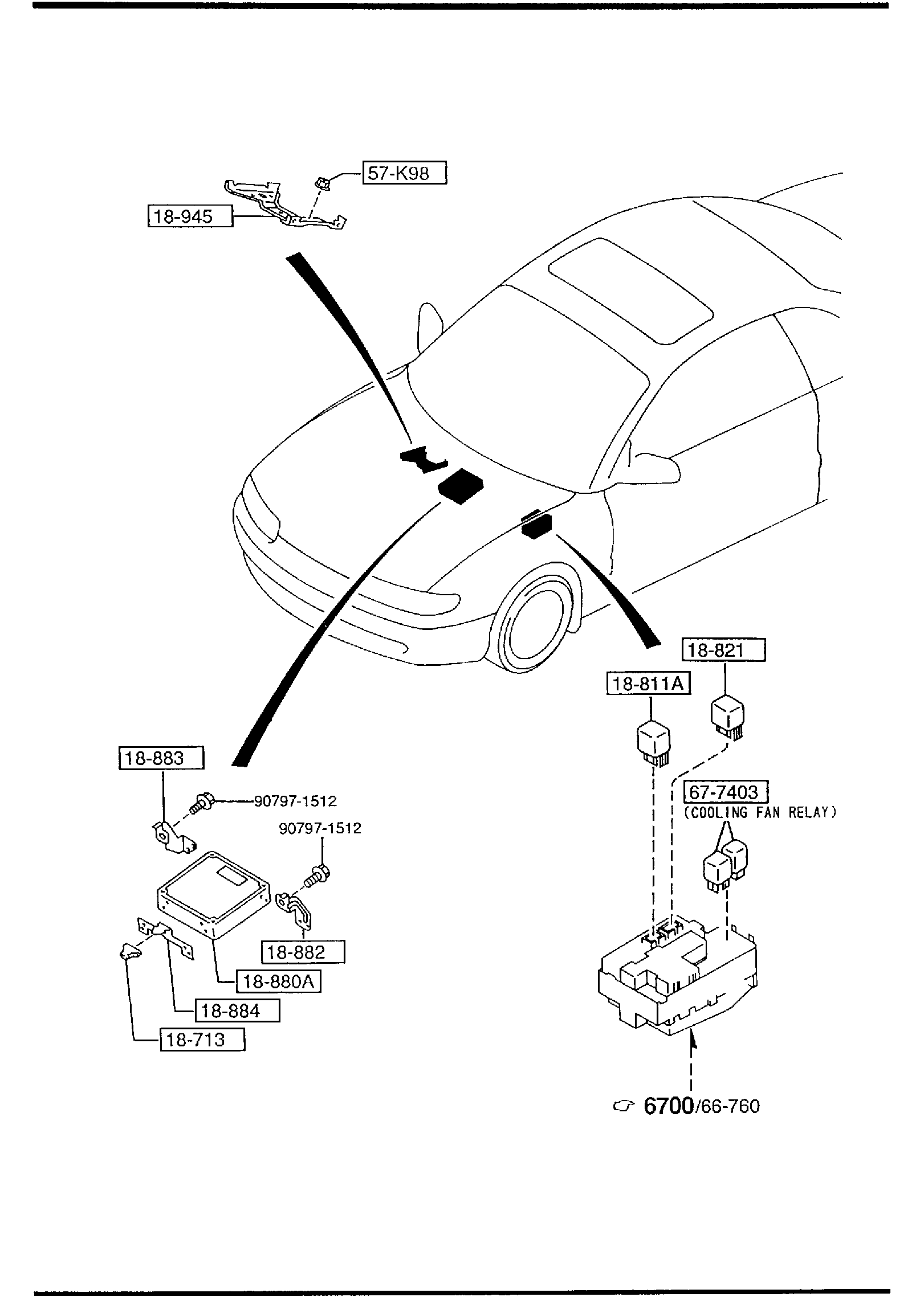 Diagram ENGINE SWITCHES & RELAYS (2500CC) for your Mazda