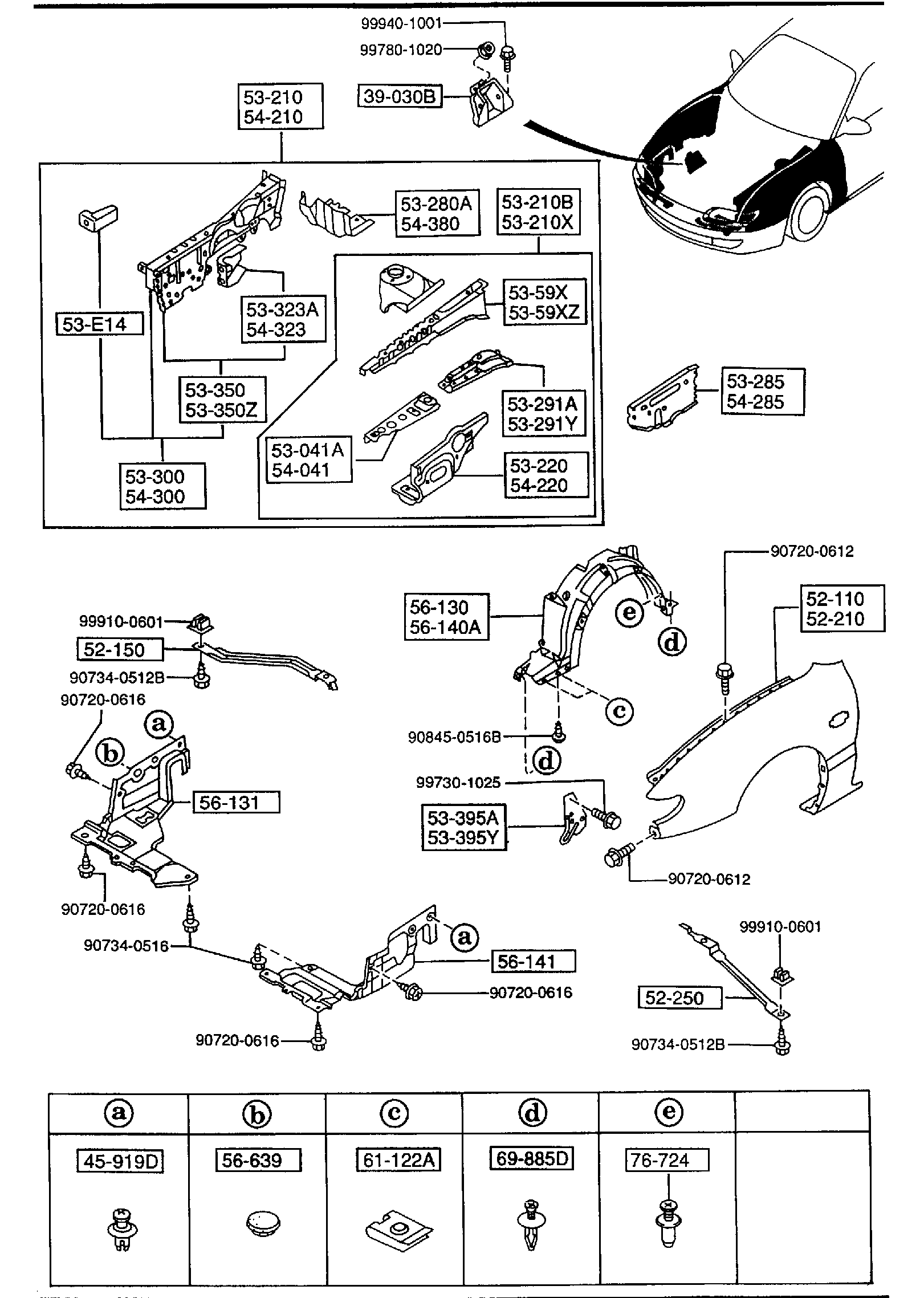 Diagram FENDER & WHEEL APRON PANELS for your 2007 Mazda B3000   