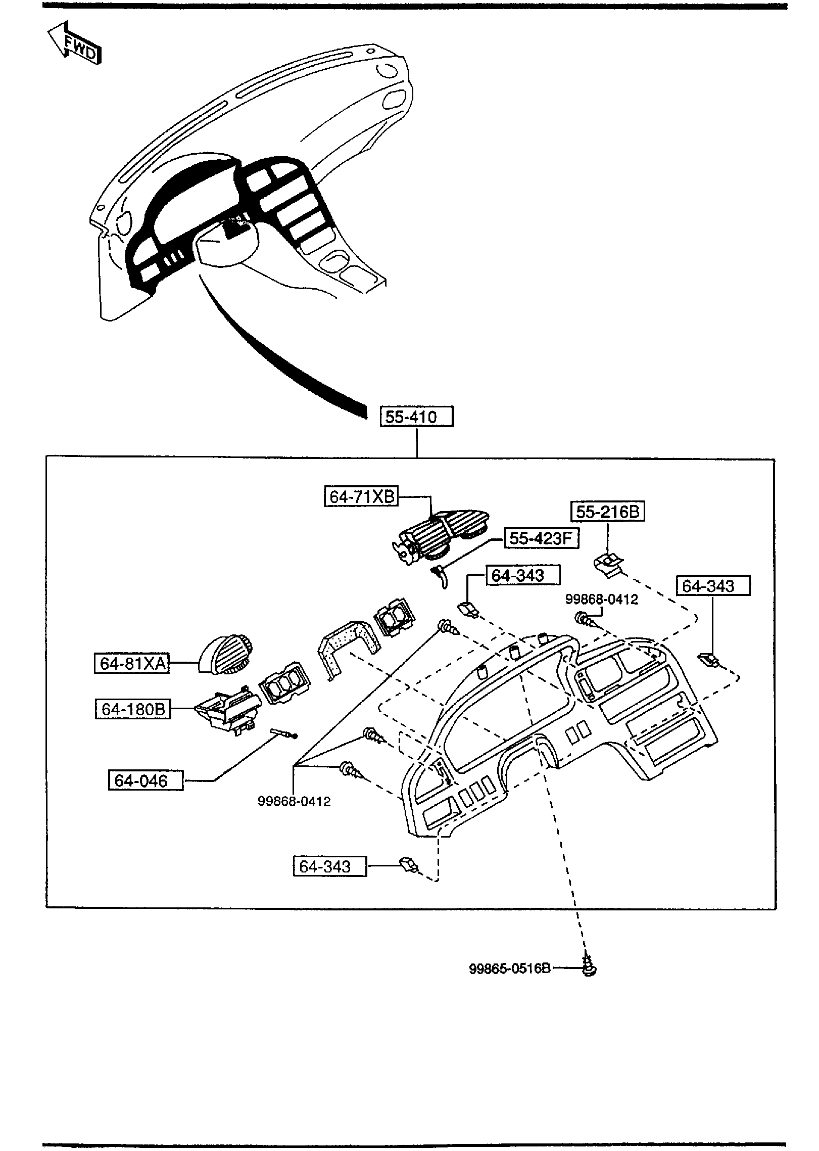 Diagram METER HOOD for your 2005 Mazda RX-8   