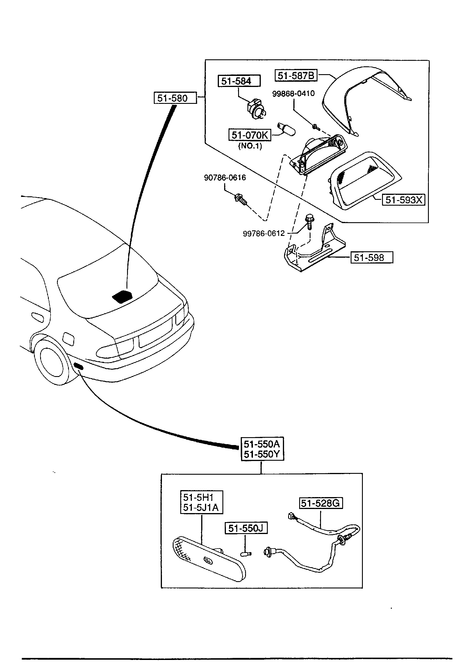 Diagram REAR COMBINATION LAMPS for your 1995 Mazda 626   