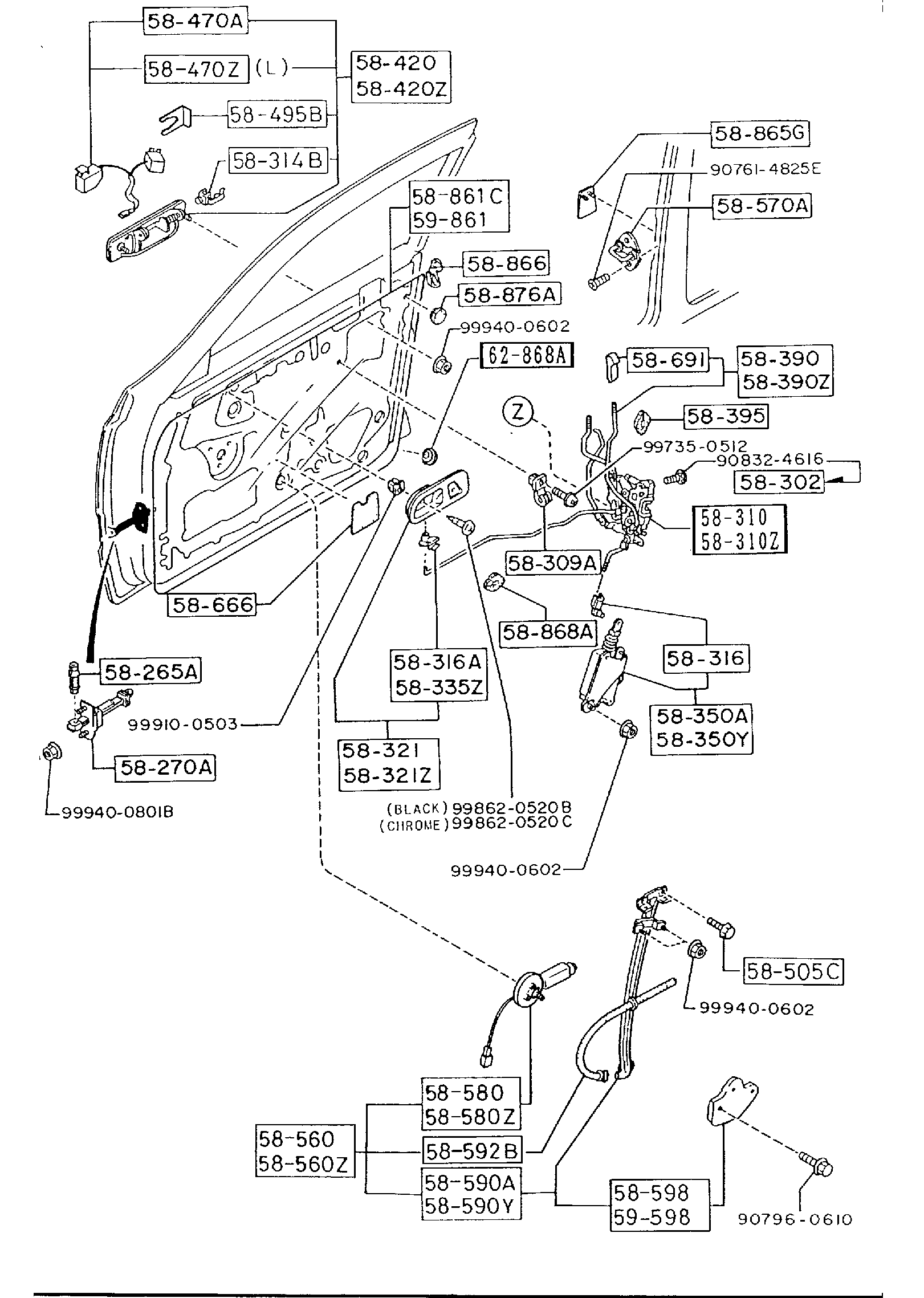 Diagram FRONT DOOR MECHANISMS for your 2014 Mazda MX-5 Miata   