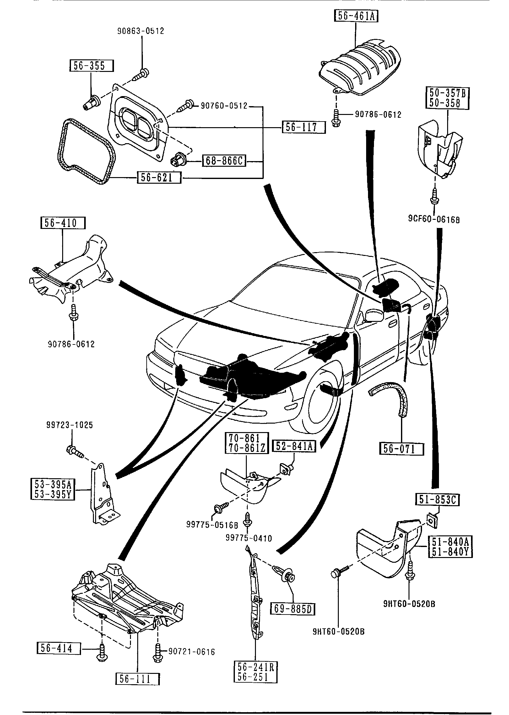 Diagram FLOOR ATTACHMENTS for your Mazda