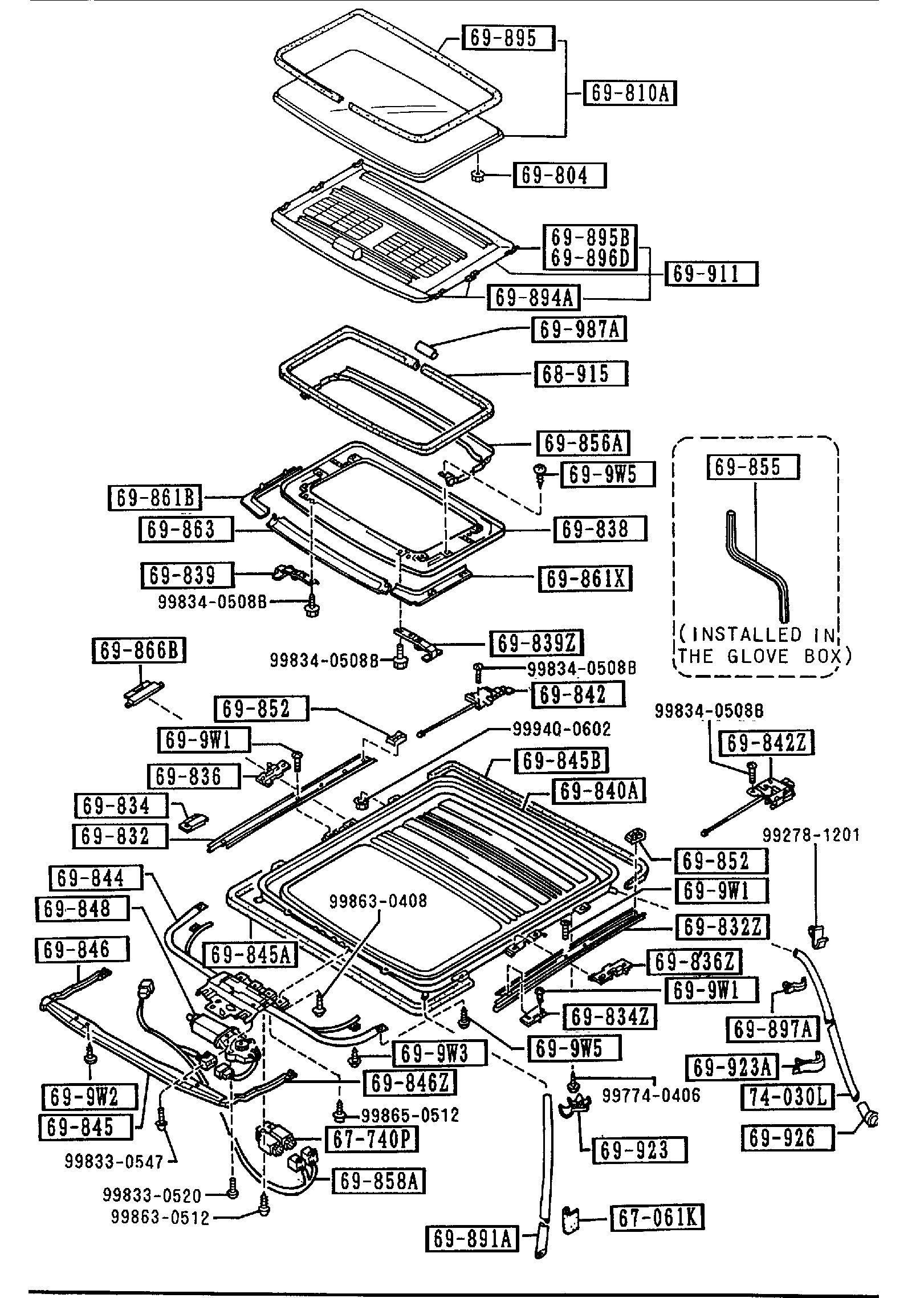 Diagram SUNROOF for your 2010 Mazda Mazda3 2.0L MT SEDAN I 