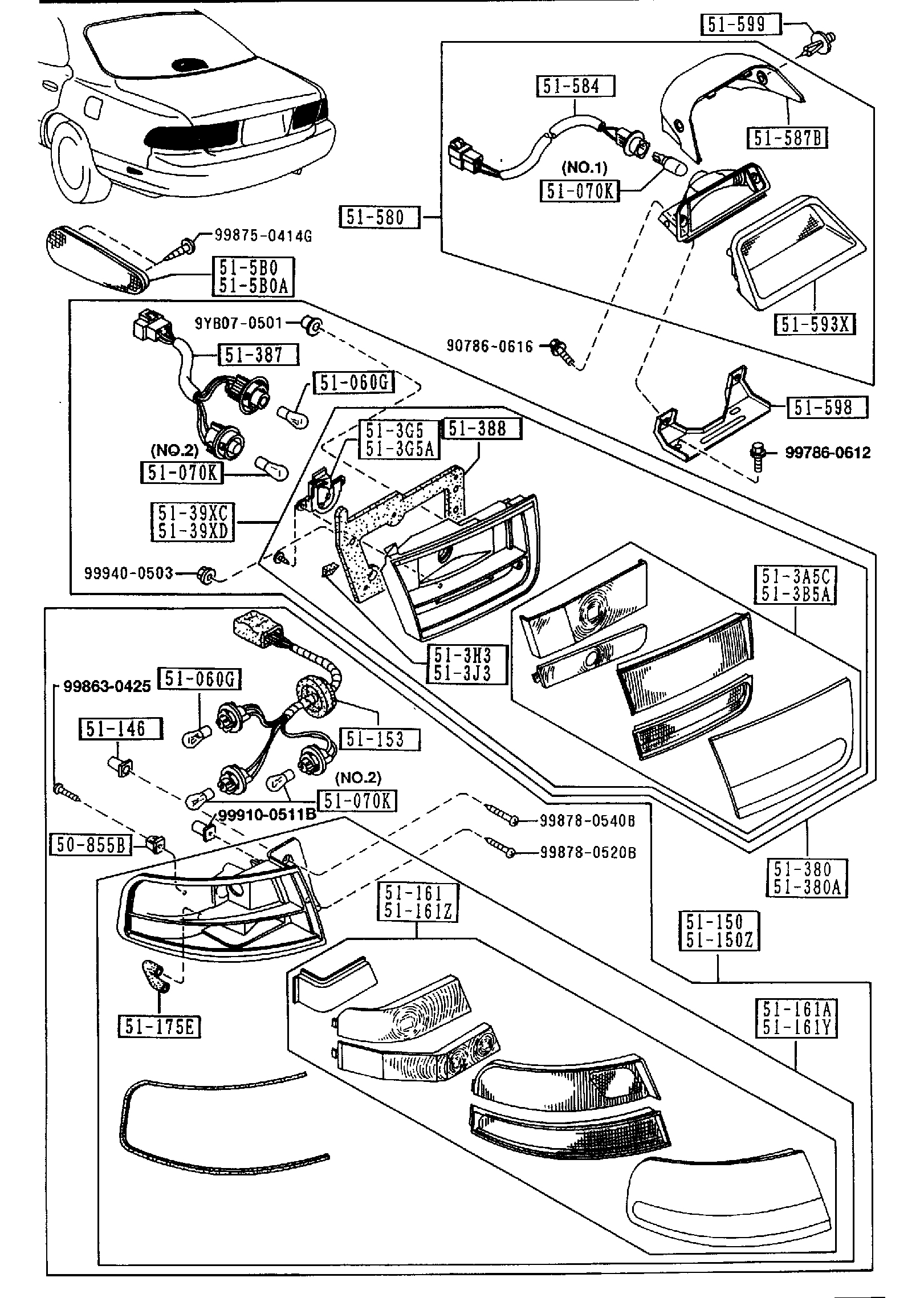 Diagram REAR COMBINATION LAMPS for your 1995 Mazda 929   