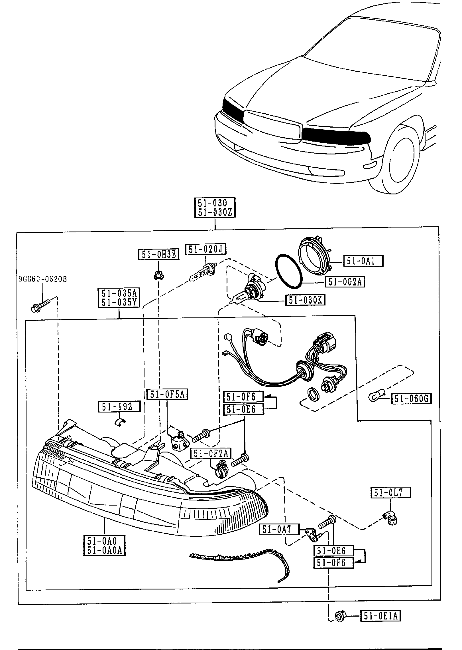 Diagram HEAD LAMPS for your 2002 Mazda Tribute   