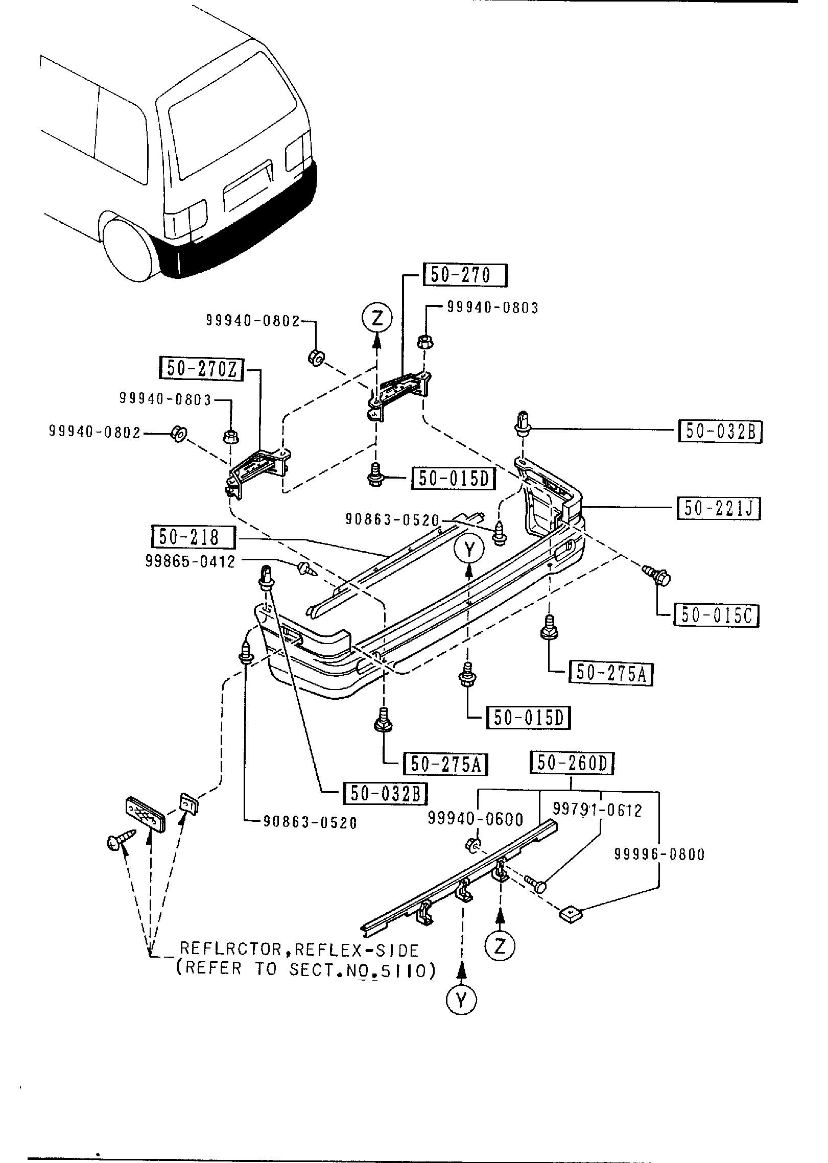 Diagram REAR BUMPER for your 2003 Mazda Protege 2.0L MT SEDAN DX 