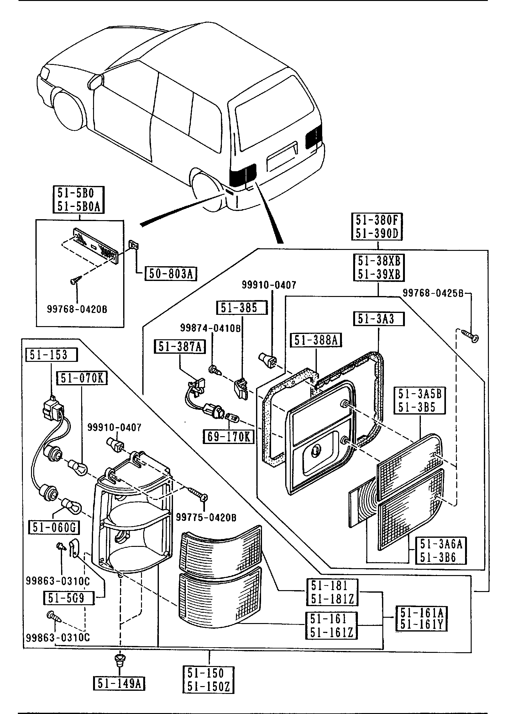 Diagram REAR COMBINATION LAMPS for your 2018 Mazda MX-5 Miata 2.0L AT RF Club 