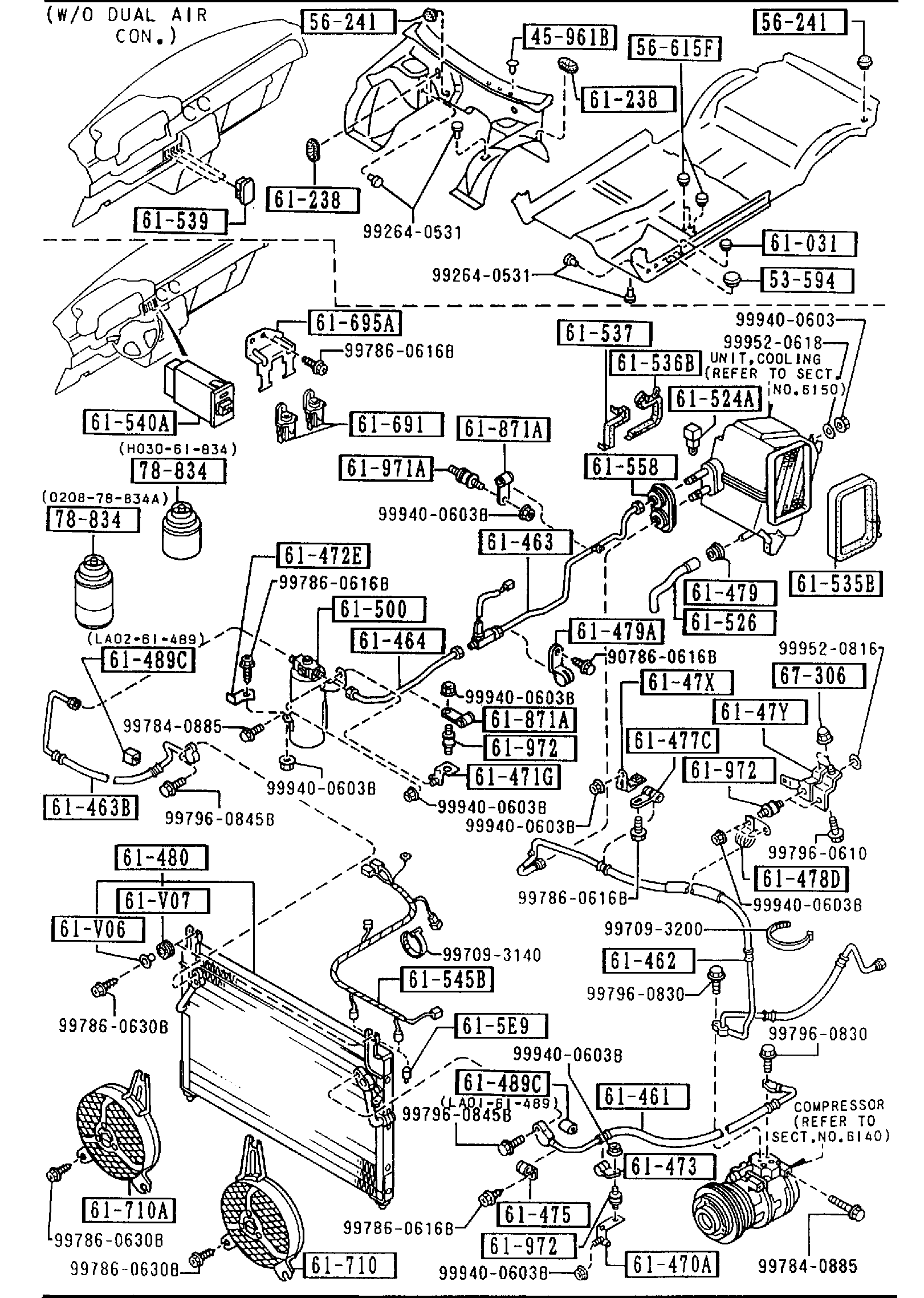 Diagram FRONT AIR CONDITIONER (DUAL AIR CONDITIONER) for your 2007 Mazda B4000   