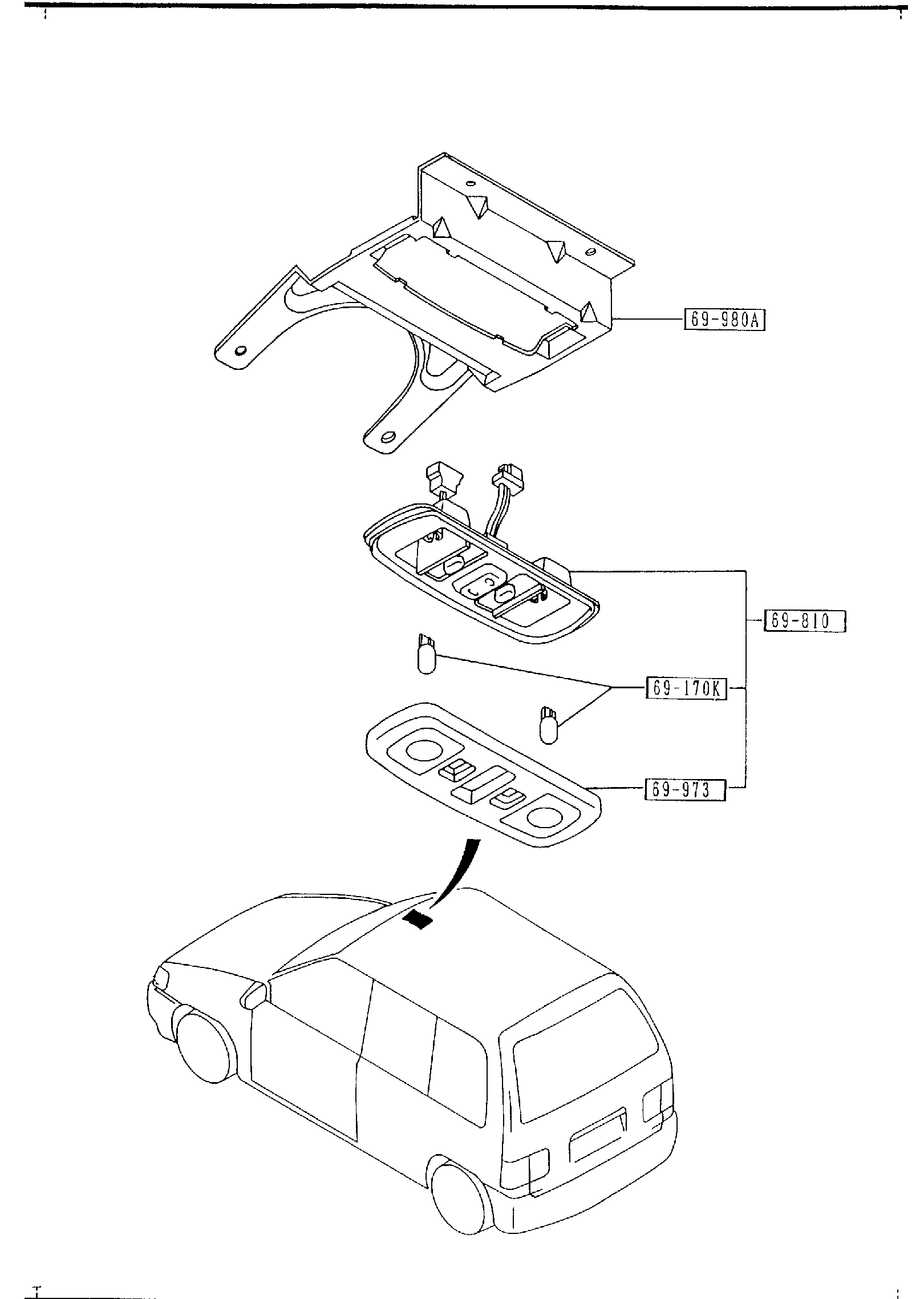 Diagram OVERHEAD CONSOLE (W/SUN ROOF) for your Mazda