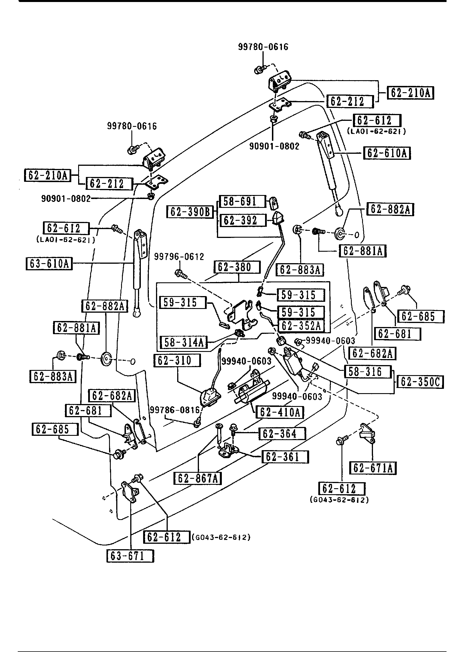Diagram LIFT GATE MECHANISMS for your 2009 Mazda RX-8   