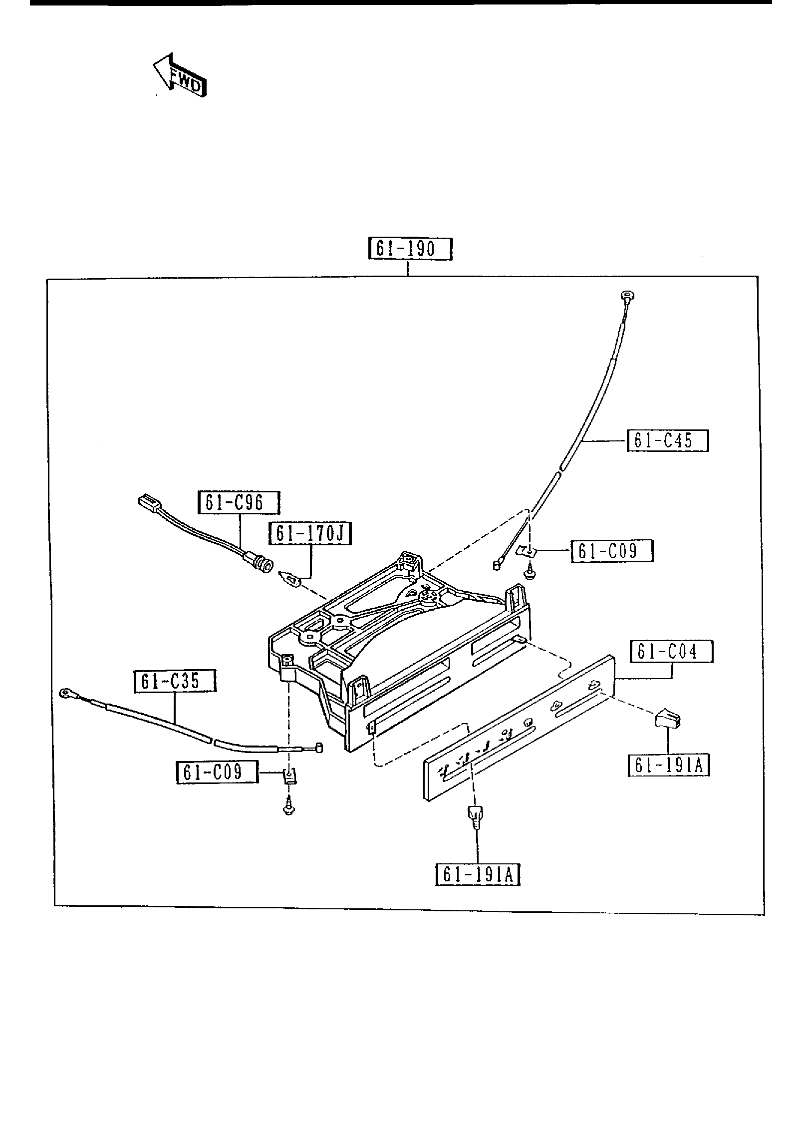 Diagram HEATER CONTROLS COMPONENTS (MODE CONTROL:LEVER TYPE) for your 2004 Mazda MX-5 Miata   
