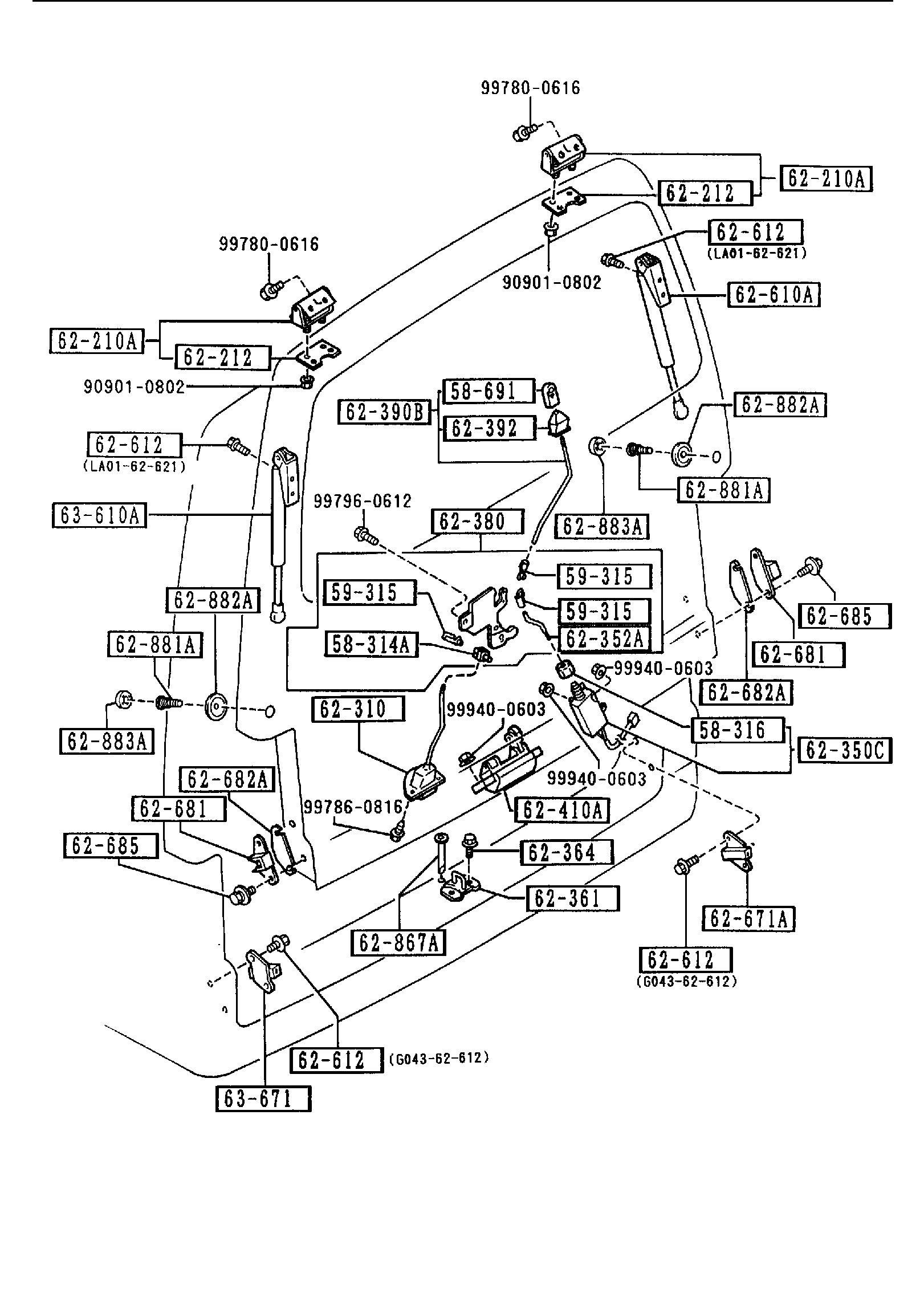 Diagram LIFT GATE MECHANISMS for your 2009 Mazda RX-8   
