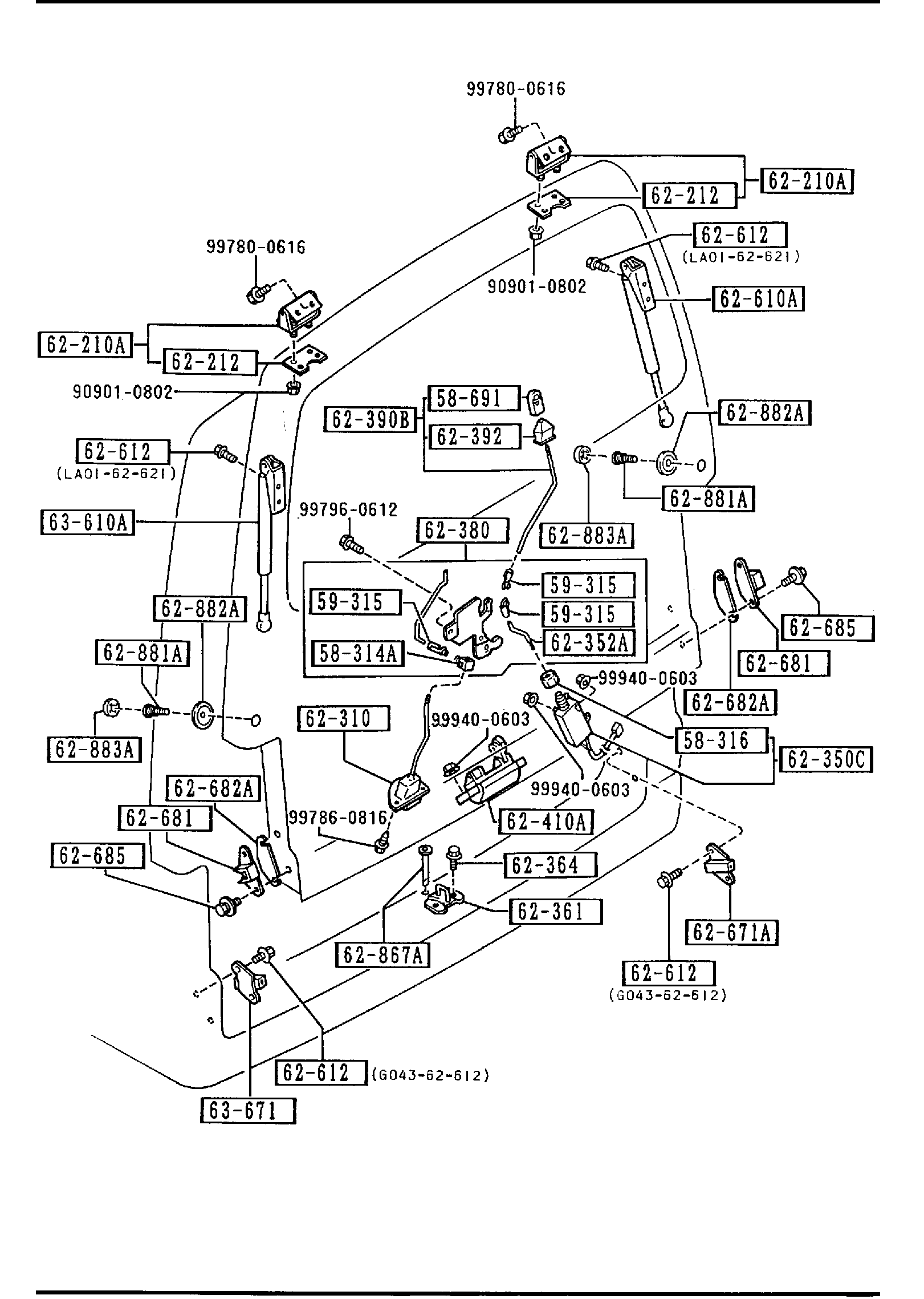 Diagram LIFT GATE MECHANISMS for your 2009 Mazda RX-8   