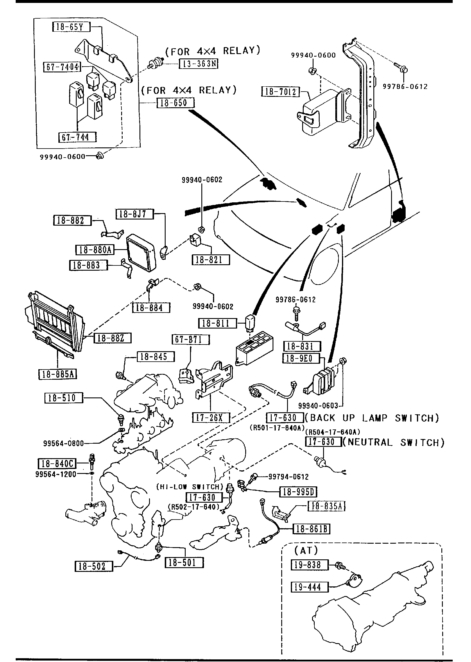 Diagram ENGINE SWITCHES & RELAYS (3000CC) for your 2014 Mazda Mazda3  SEDAN SIGNATURE 