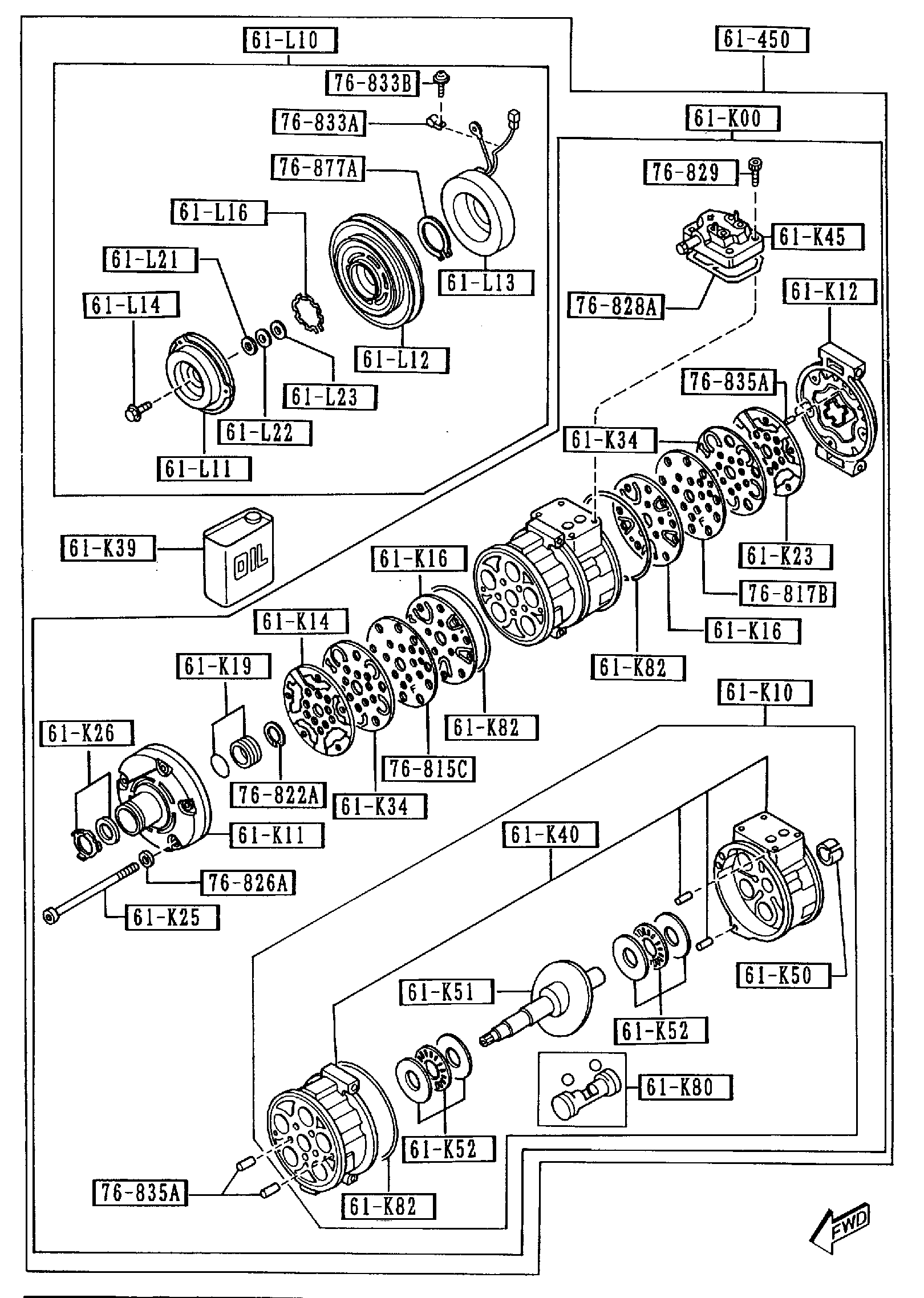 Diagram AIR CONDITIONING COMPRESSOR COMPONENTS for your 2014 Mazda Mazda3   