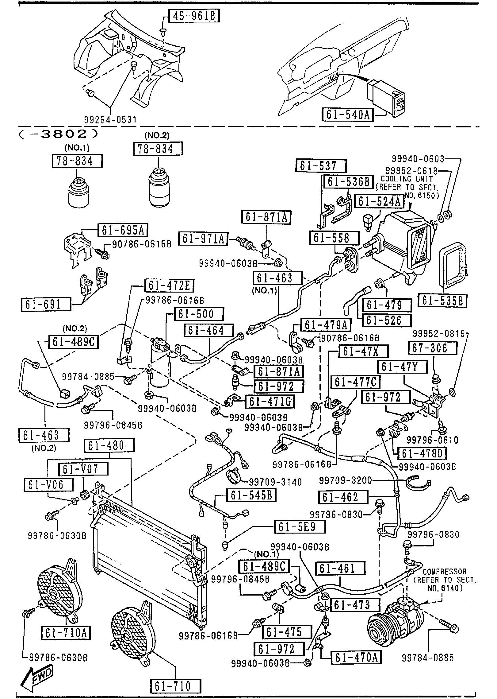 Diagram FRONT AIR CONDITIONER (JAPAN MAKE) for your 2007 Mazda B4000   