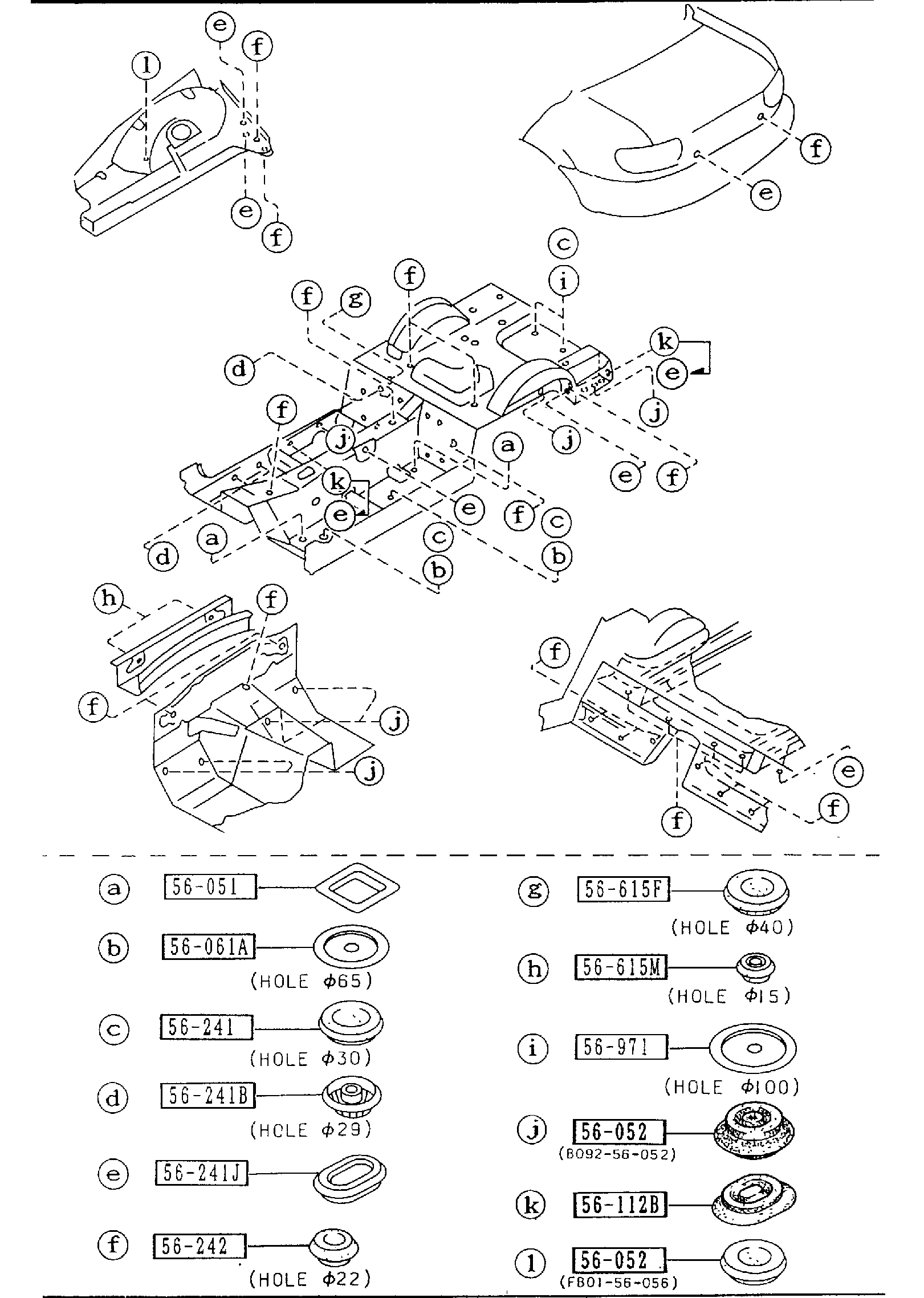 Diagram FLOOR ATTACHMENTS (HOLE COVERS) for your 2007 Mazda Mazda6  HATCHBACK GRAND TOURING 