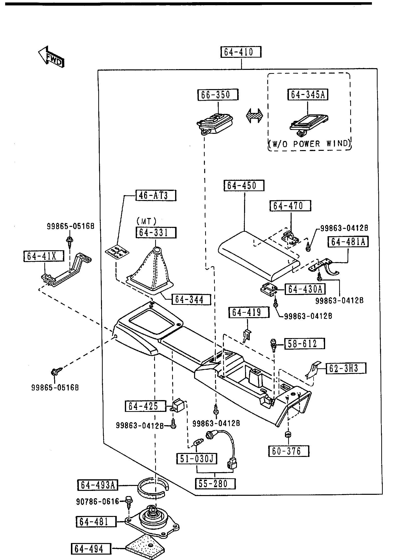 Diagram CONSOLE for your Mazda