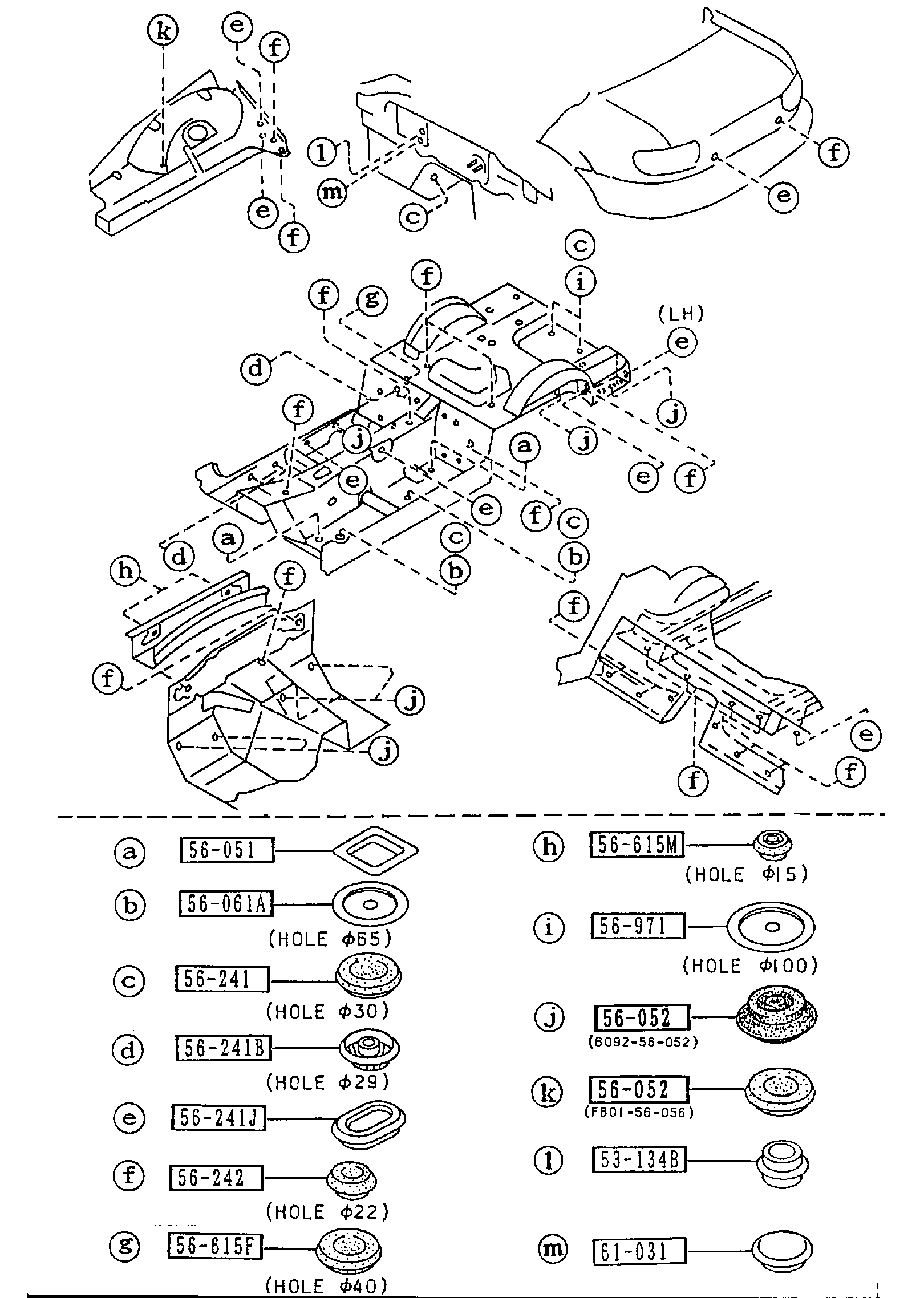 Diagram FLOOR ATTACHMENTS (HOLE COVERS) for your 2007 Mazda Mazda6  HATCHBACK GRAND TOURING 