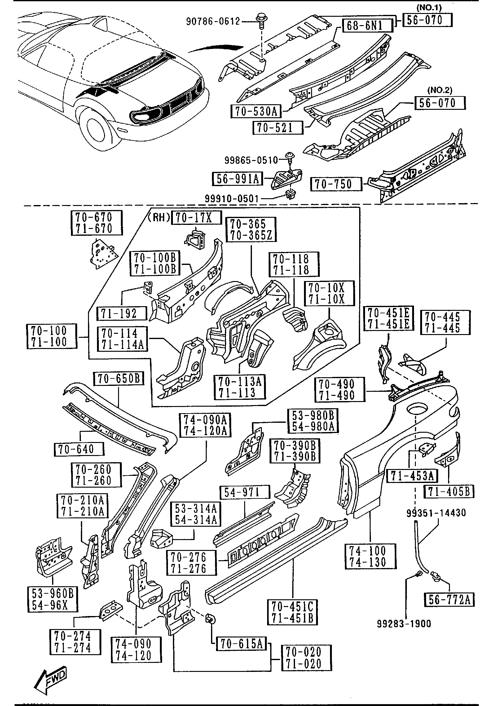 Diagram SIDE PANELS for your 2014 Mazda Mazda6   