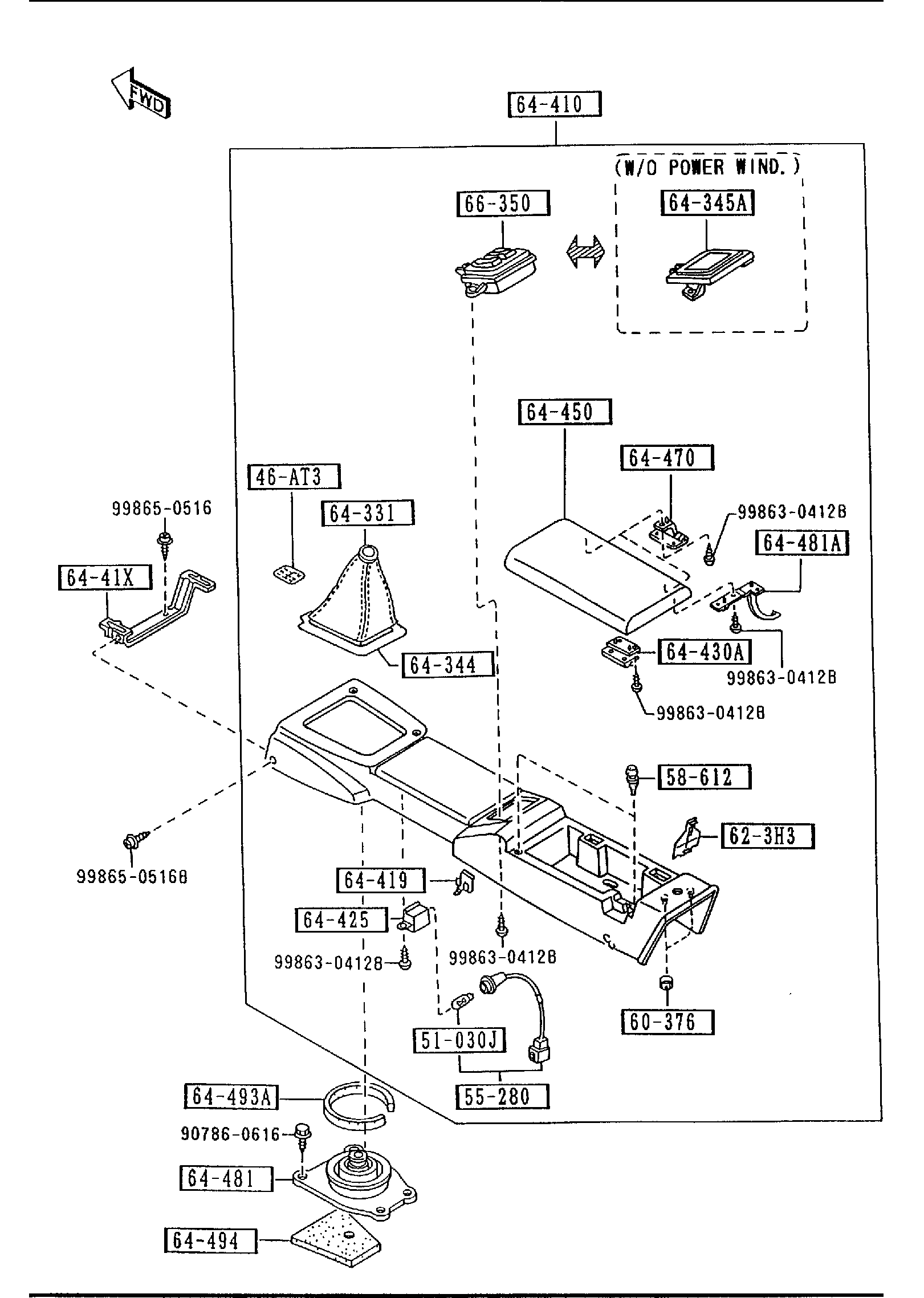 Diagram CONSOLE for your Mazda