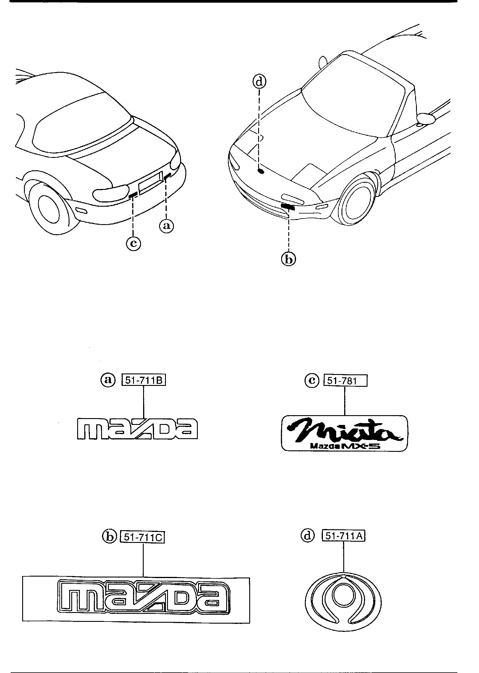 Diagram ORNAMENTS for your 2005 Mazda MX-5 Miata   
